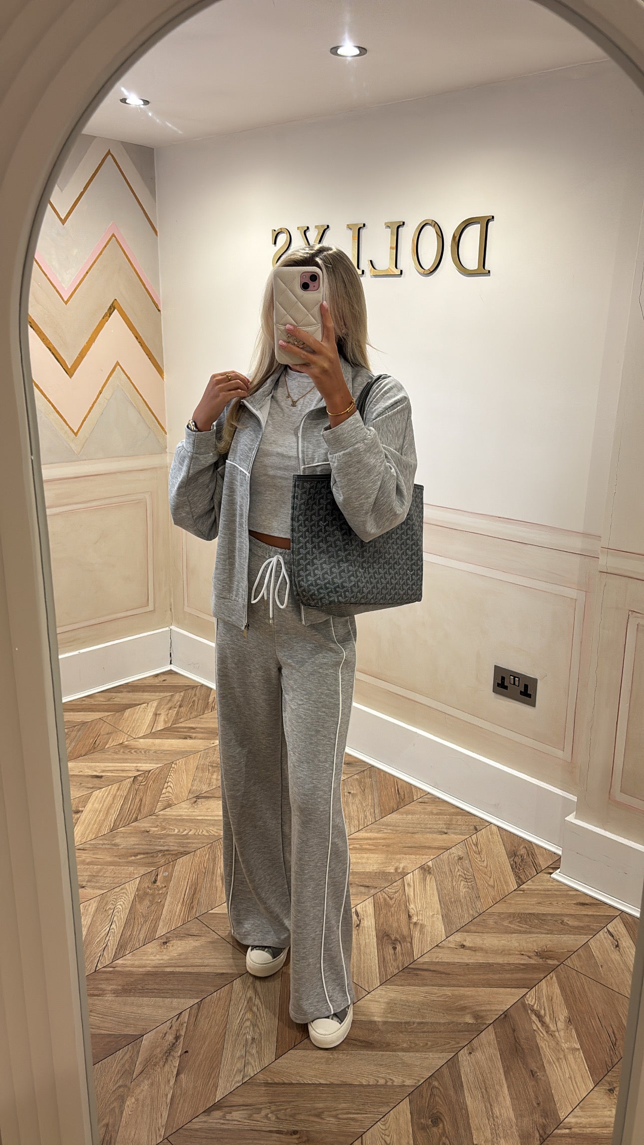 Stripe jacket flared lounge set