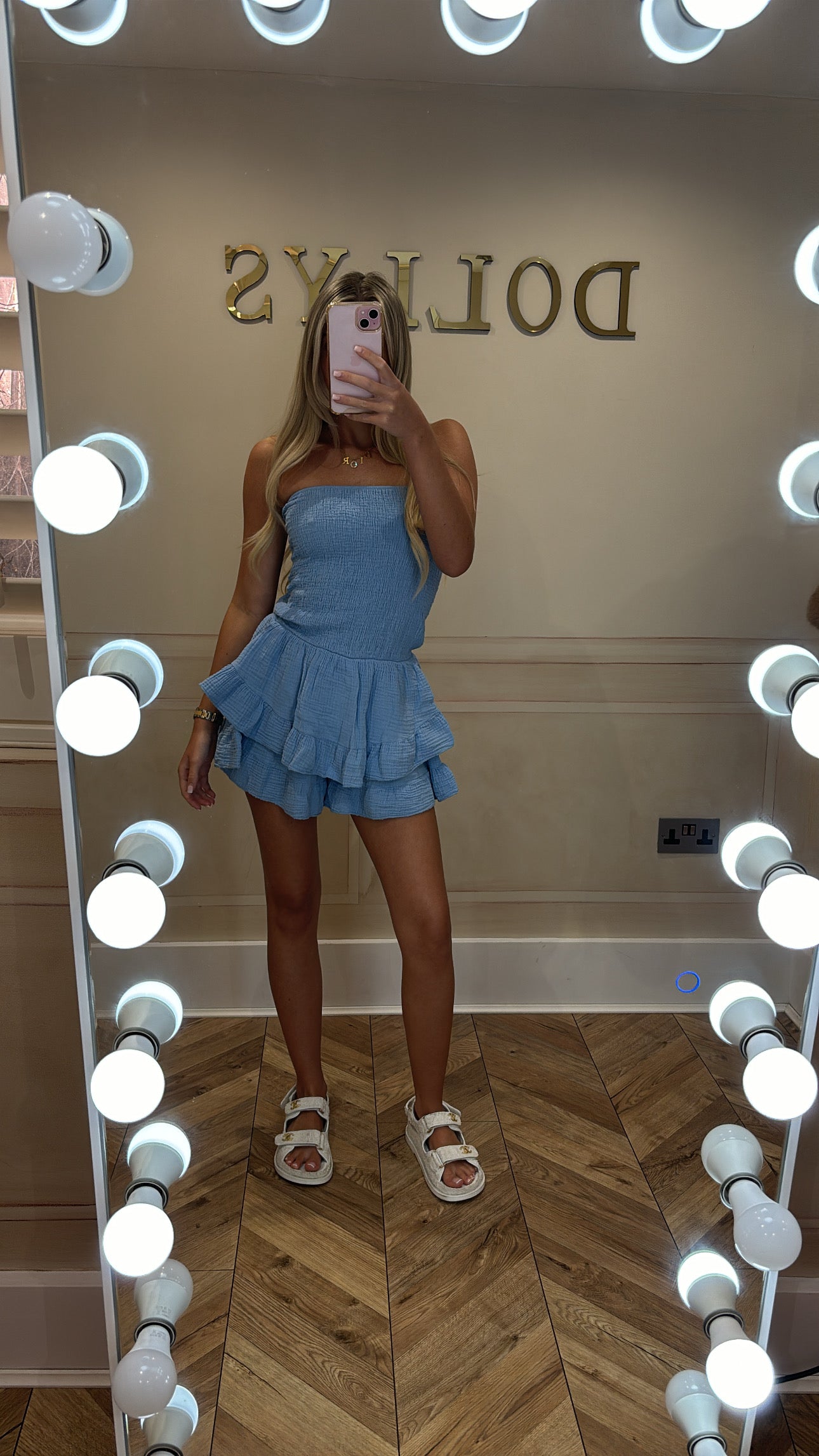 Cheesecloth frill playsuit