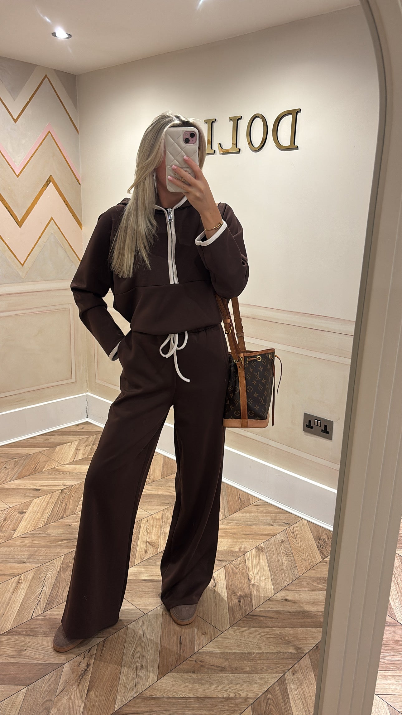 Quarter zip flared lounge set