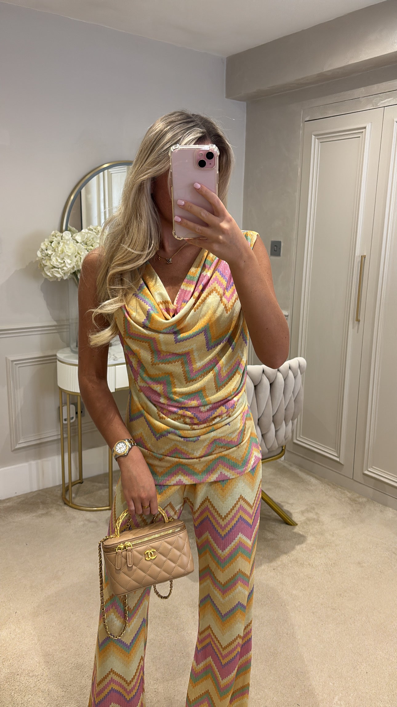 Zig zag cowl neck lounge set