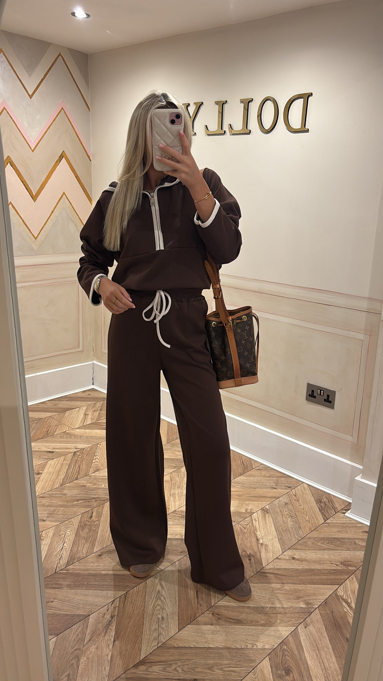 Quarter zip flared lounge set