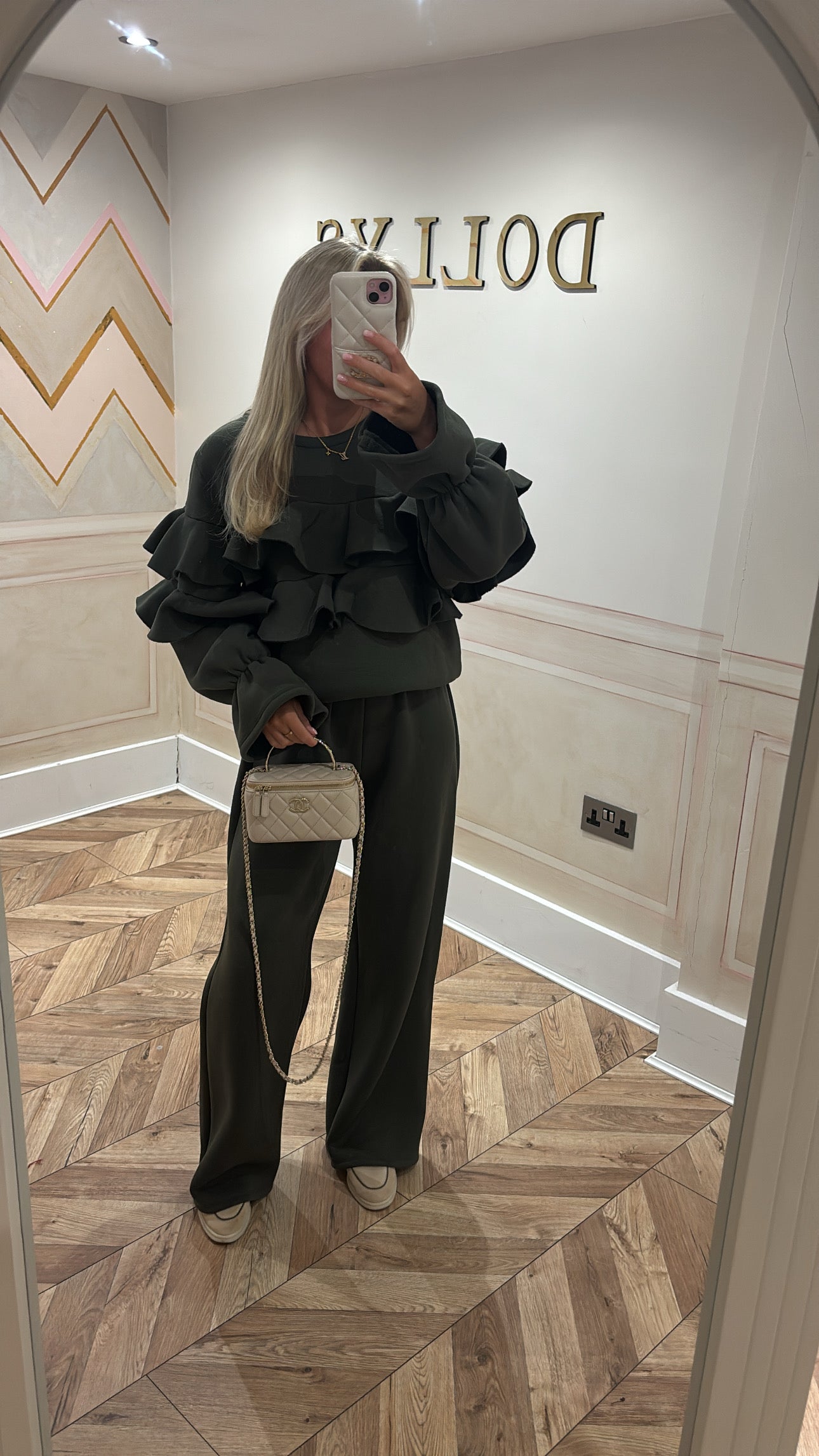 Ruffle flared lounge set