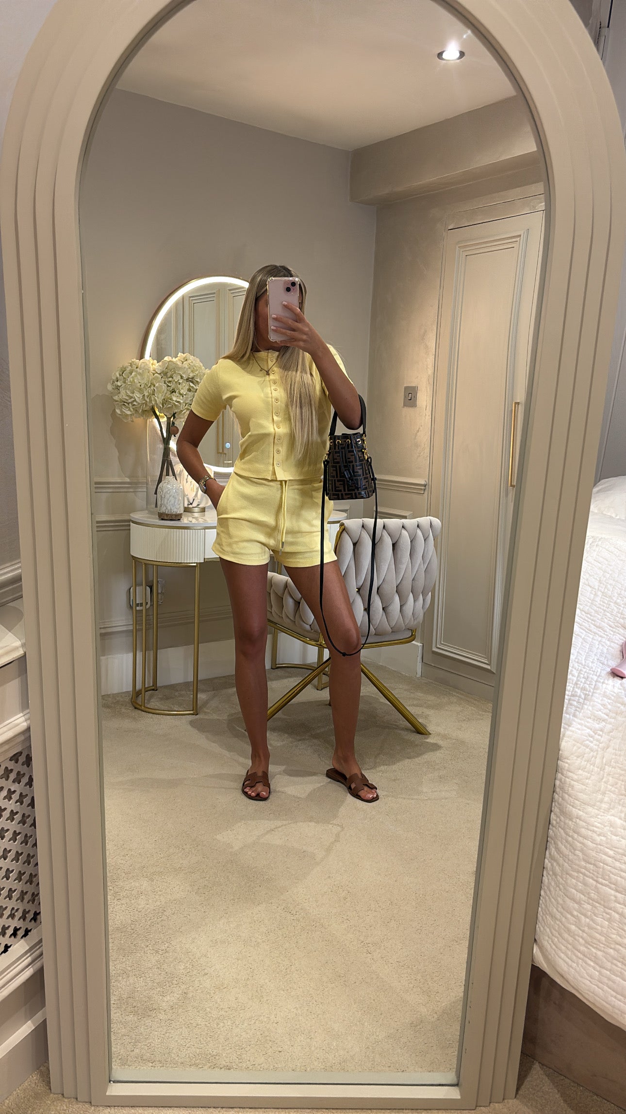 Button up short set