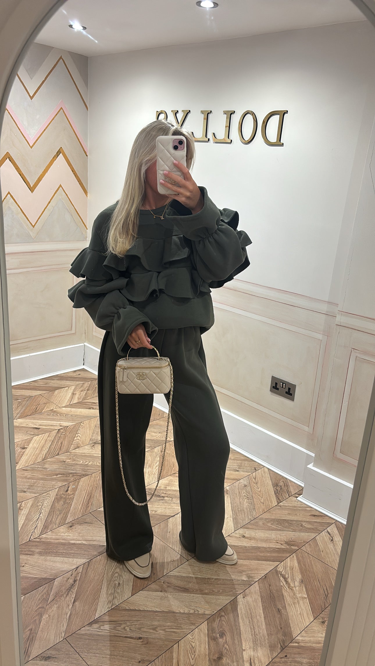 Ruffle flared lounge set
