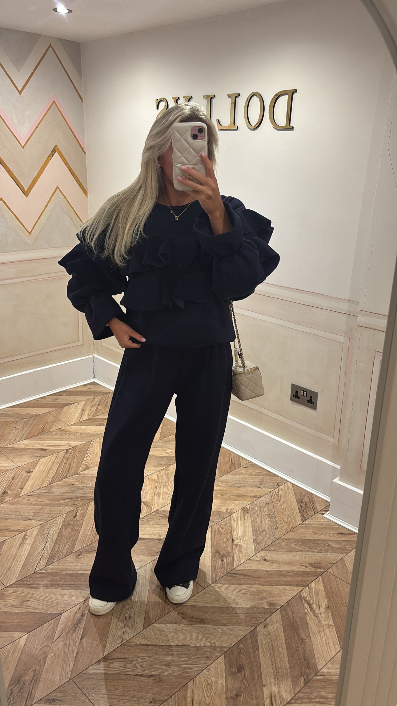 Ruffle flared lounge set