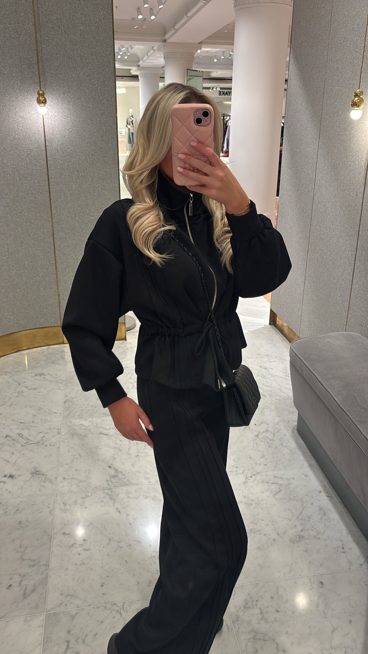 Tie waist peplum lounge set
