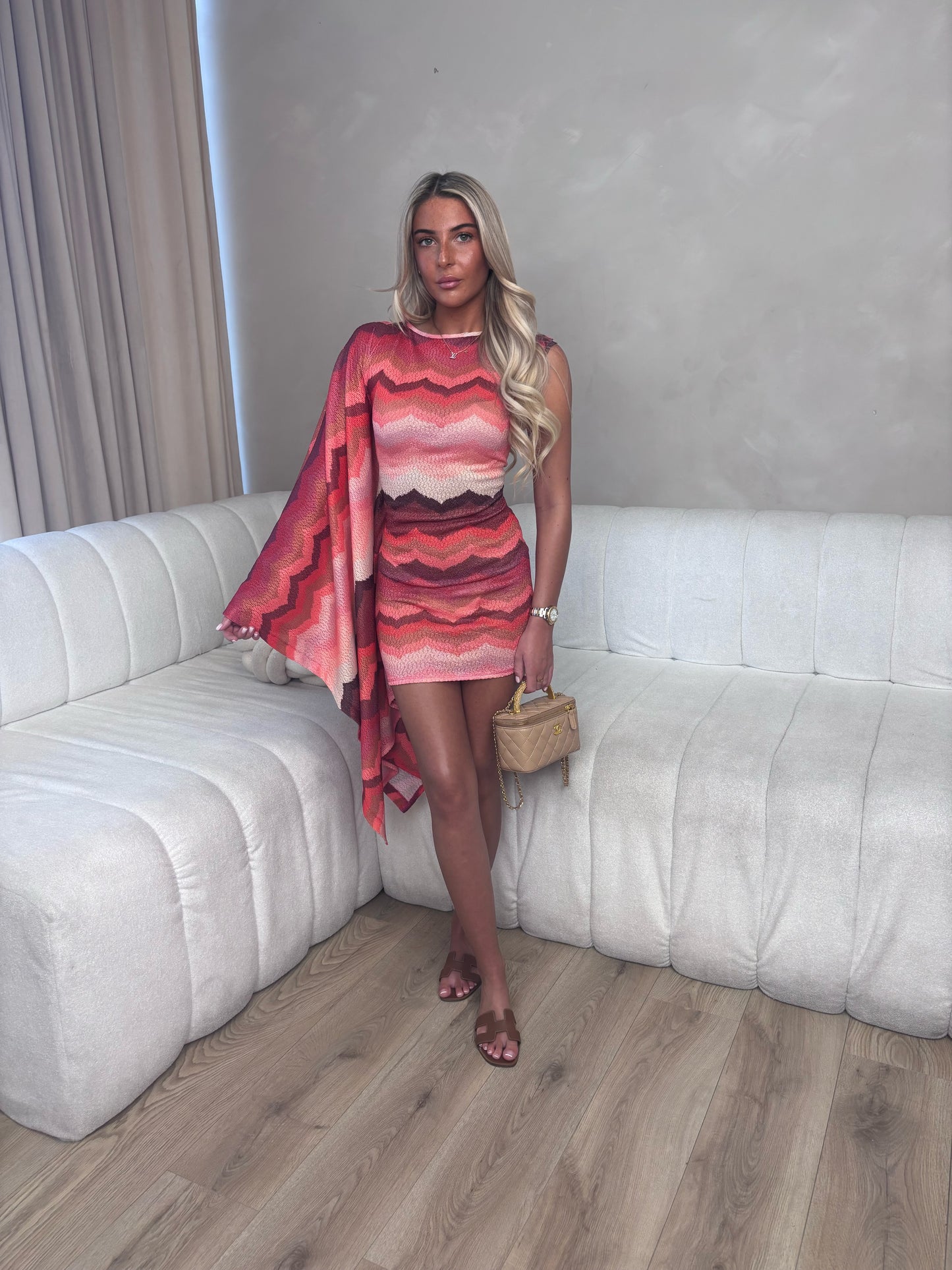 Zig zag cape dress