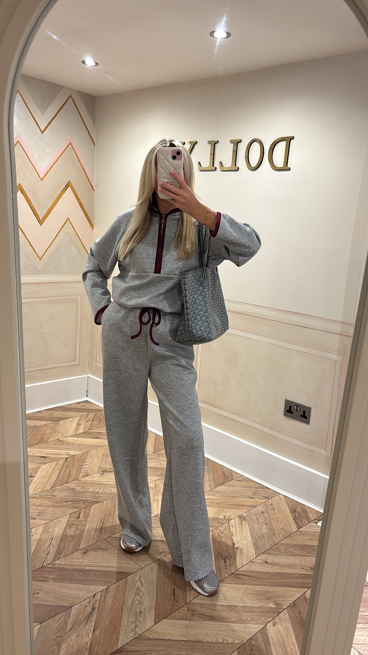 Quarter zip flared lounge set