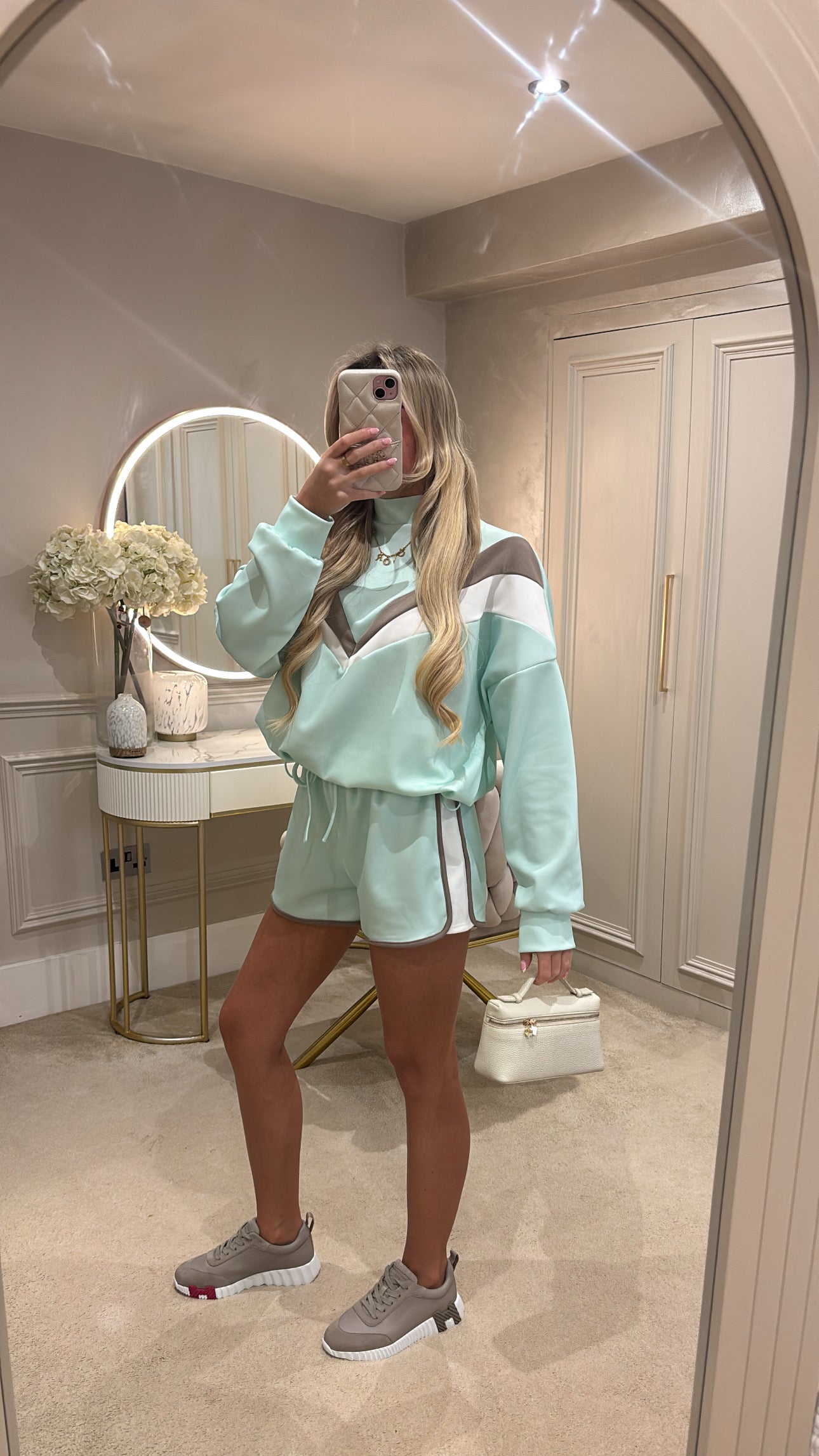 Stripe jumper short set