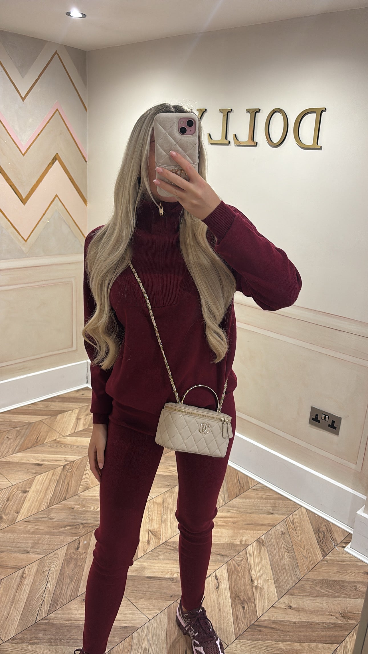 Gold quarter zip lounge set