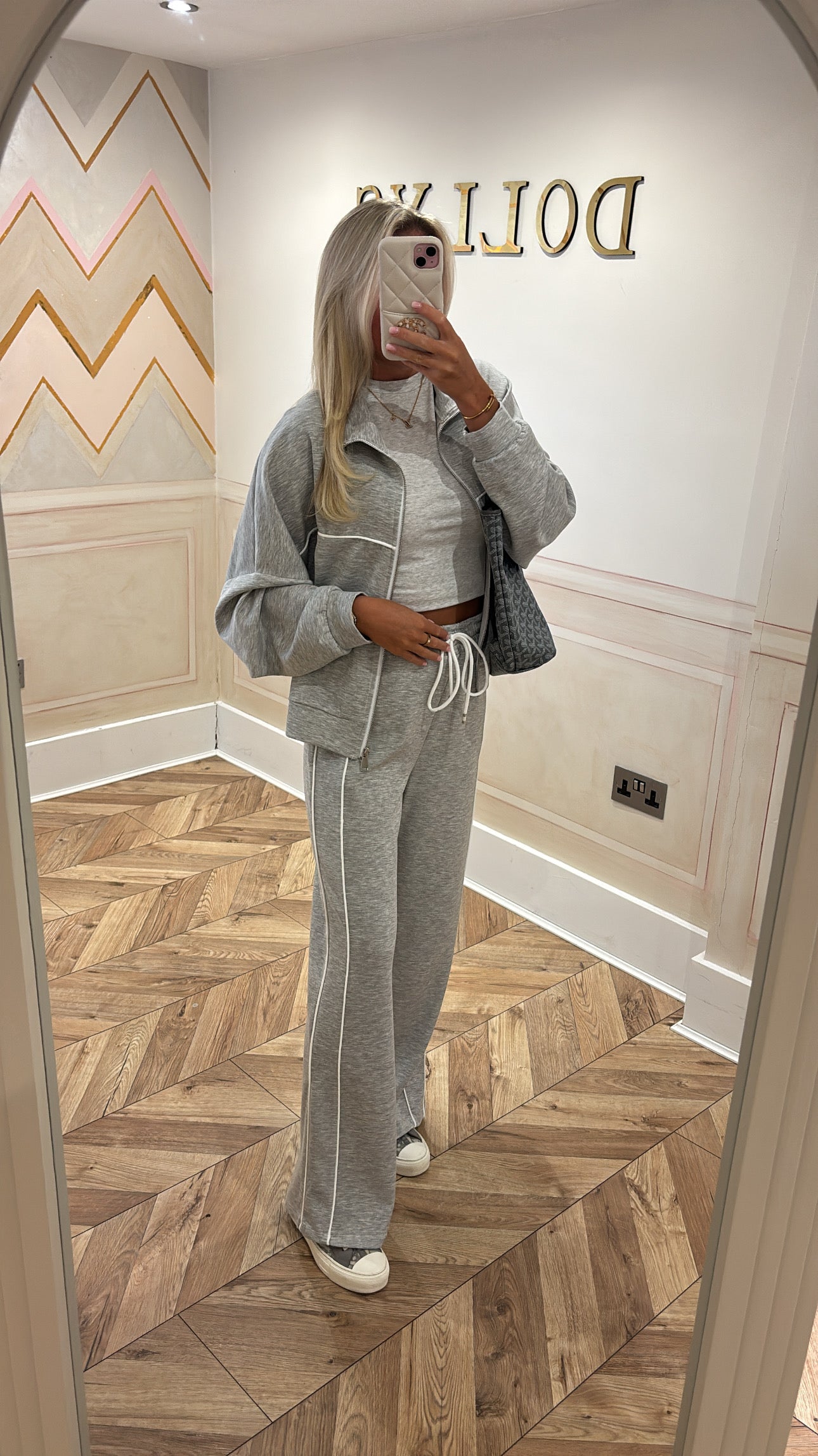 Stripe flared lounge set