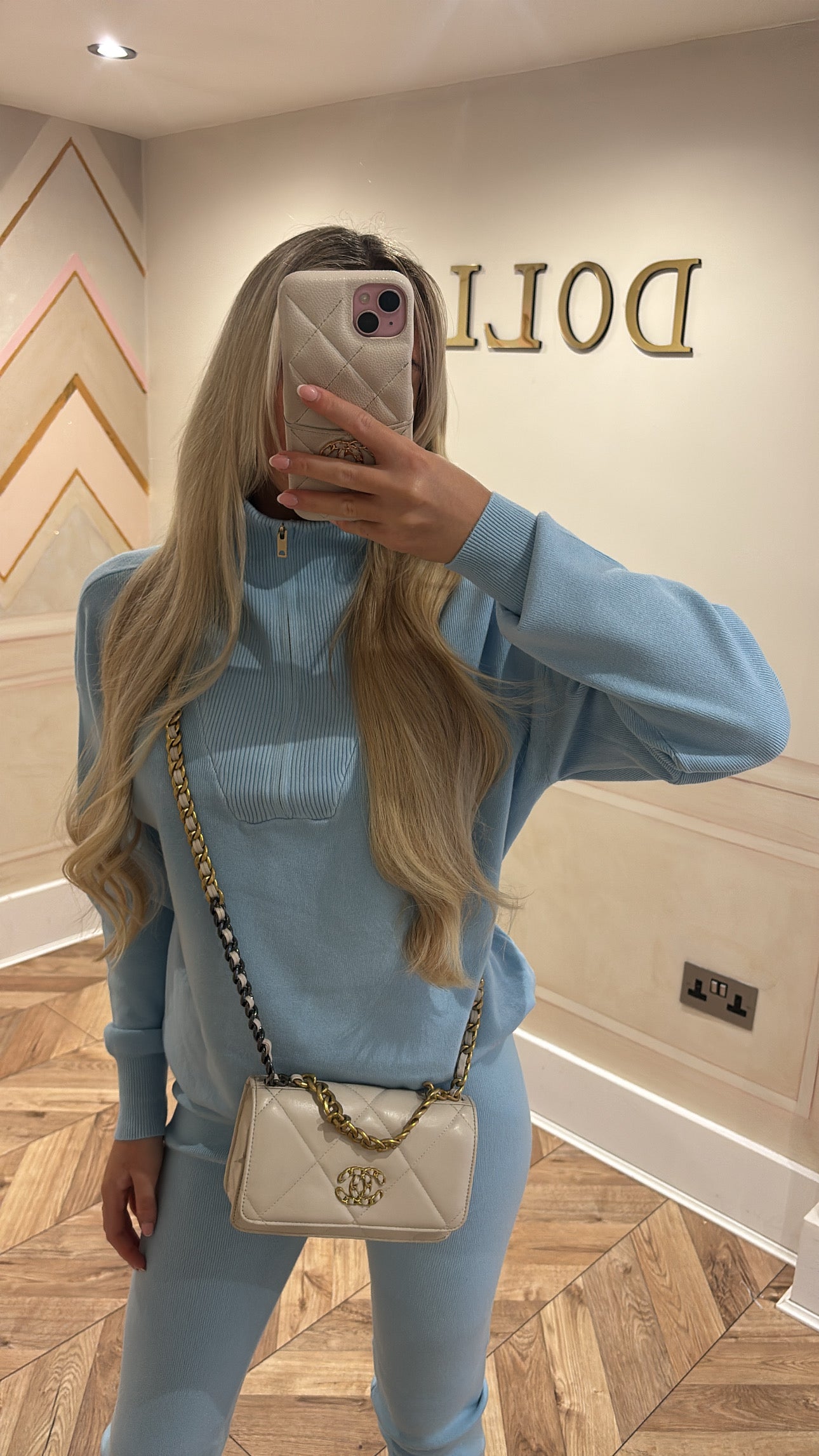 Gold quarter zip lounge set