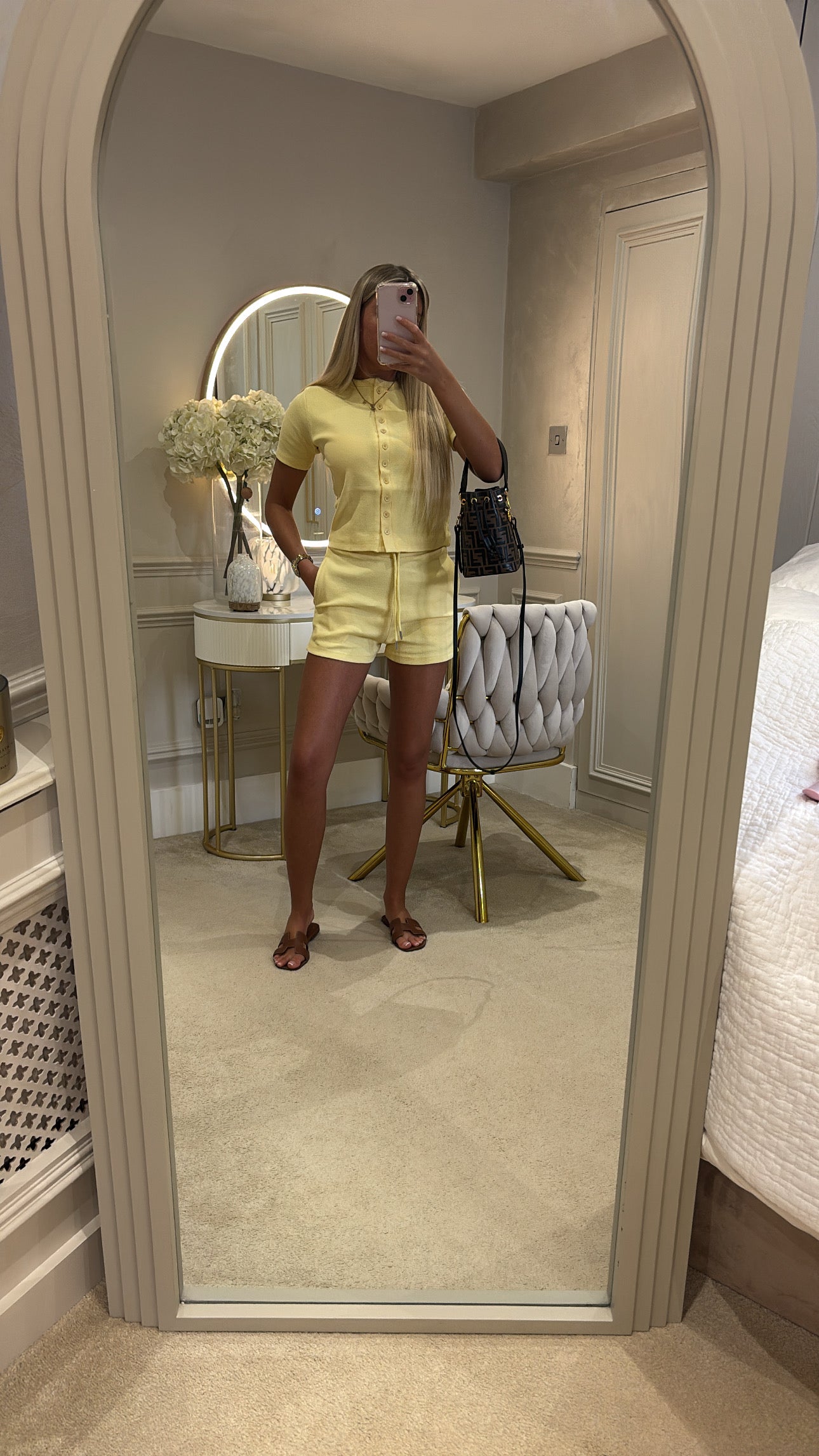Button up short set