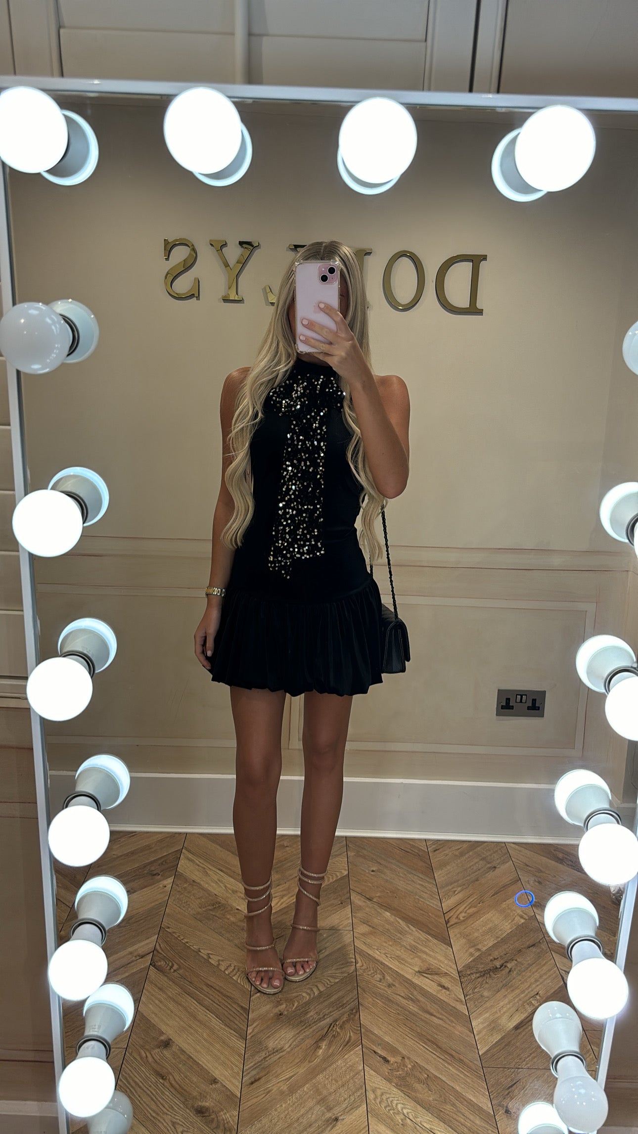 Velvet bow sequin dress