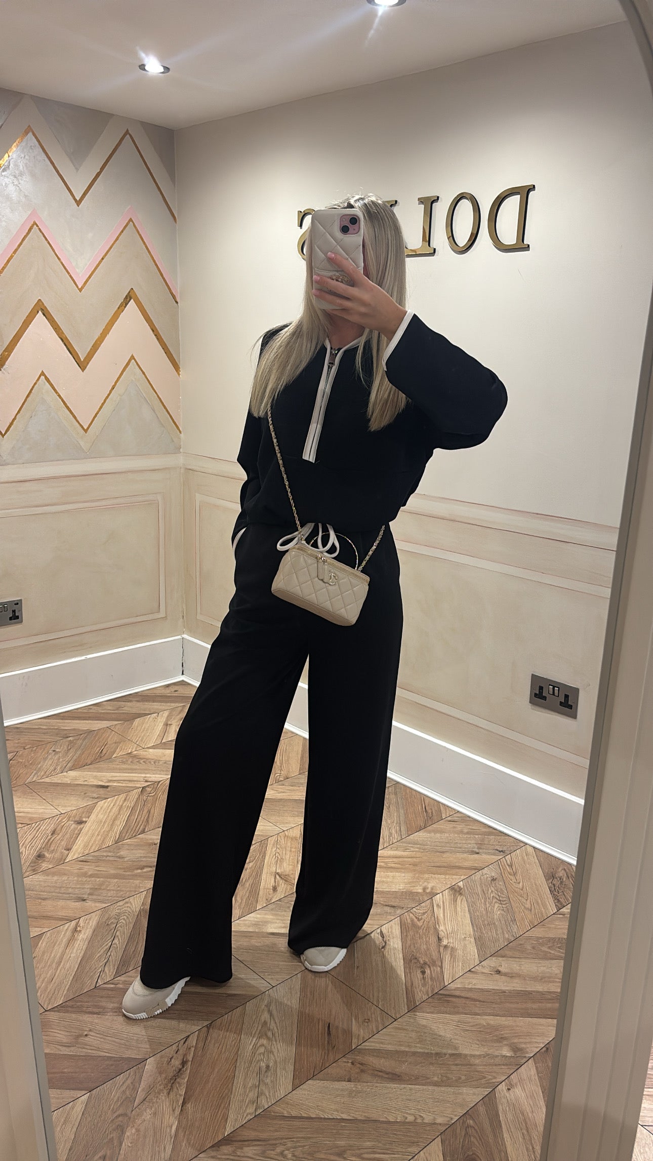 Quarter zip flared lounge set