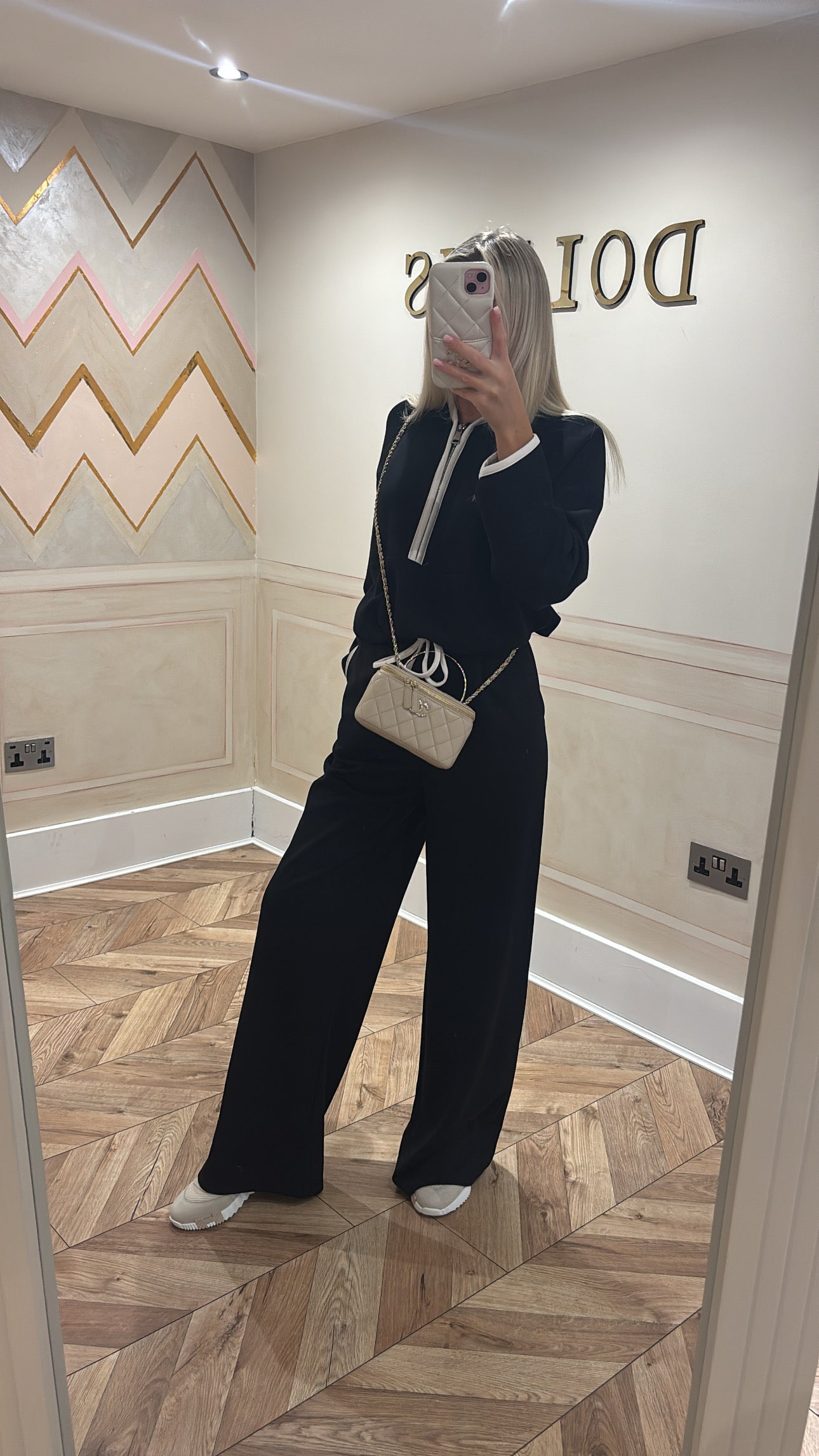 Quarter zip flared lounge set