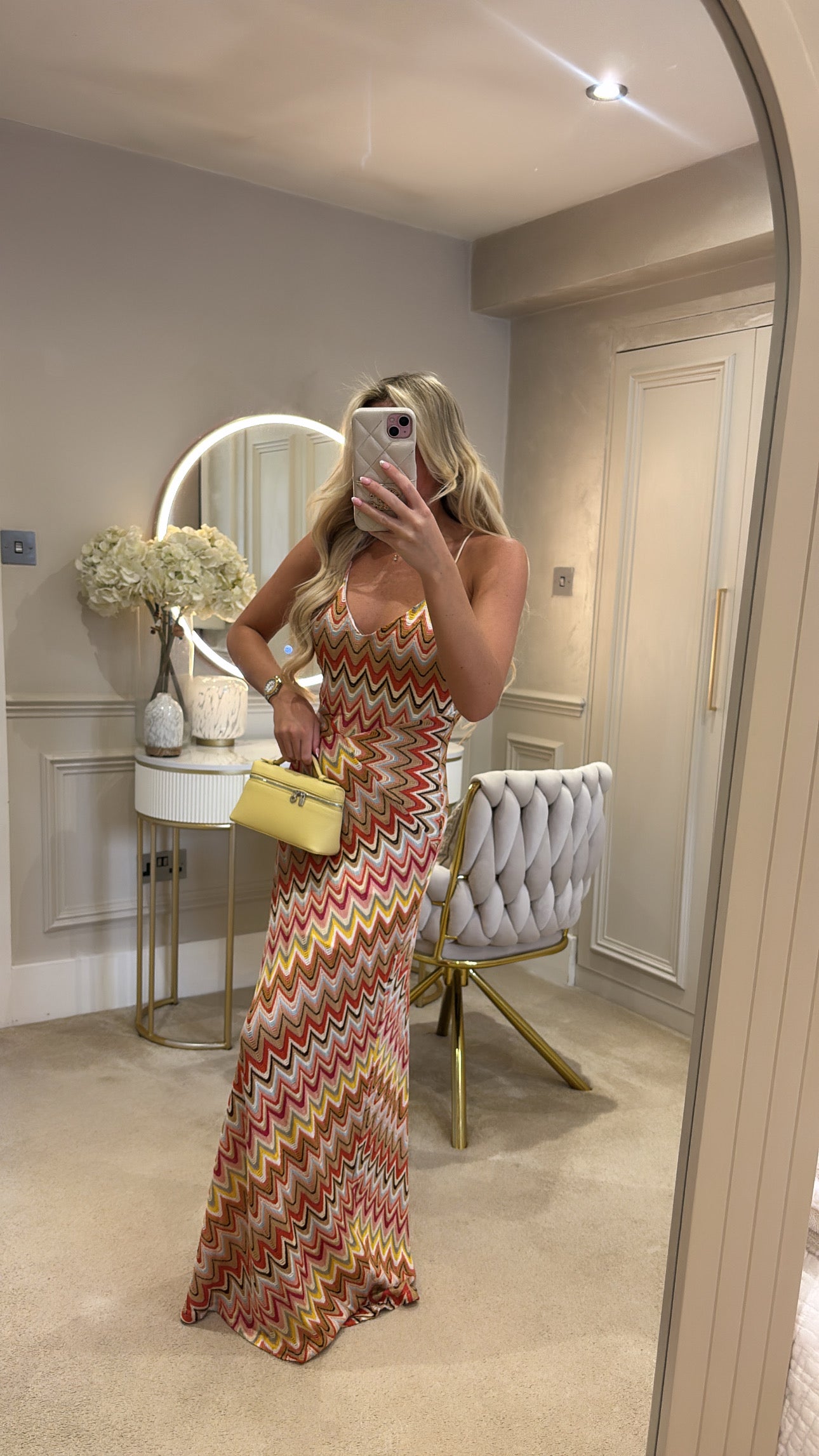 Zig zag backless maxi dress