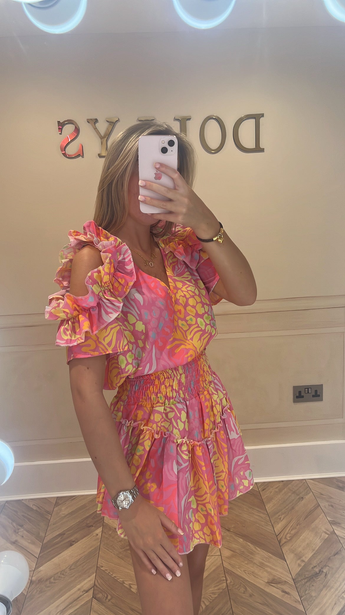 Leopard printed ruffle co-ord