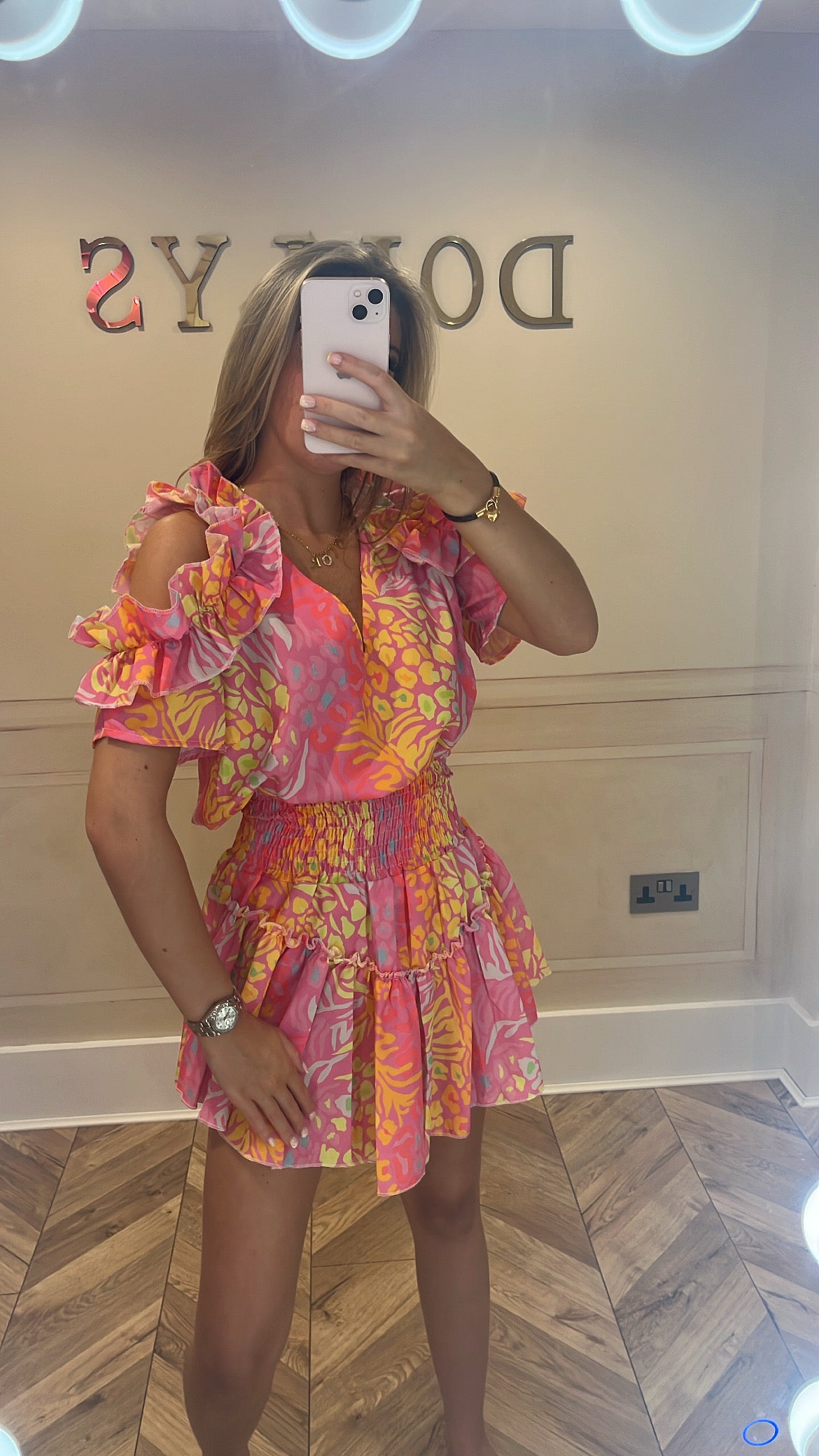 Leopard printed ruffle co-ord