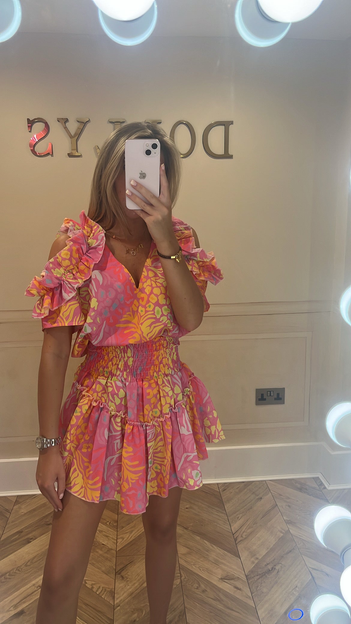 Leopard printed ruffle co-ord