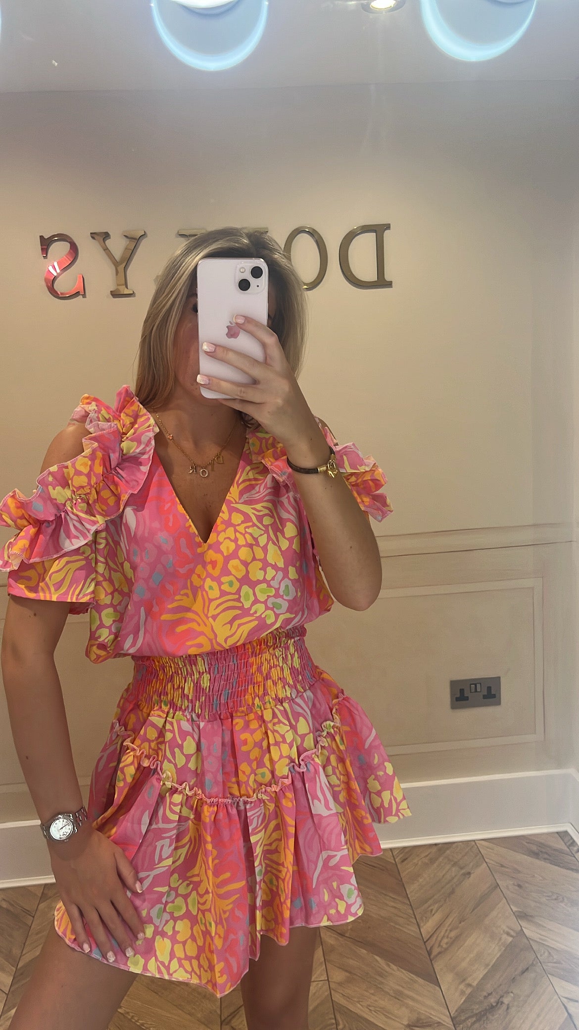 Leopard printed ruffle co-ord