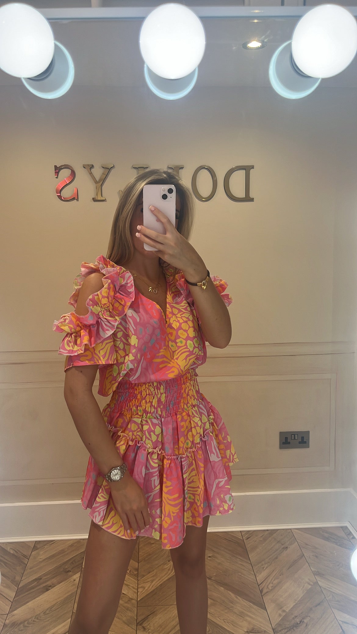 Leopard printed ruffle co-ord