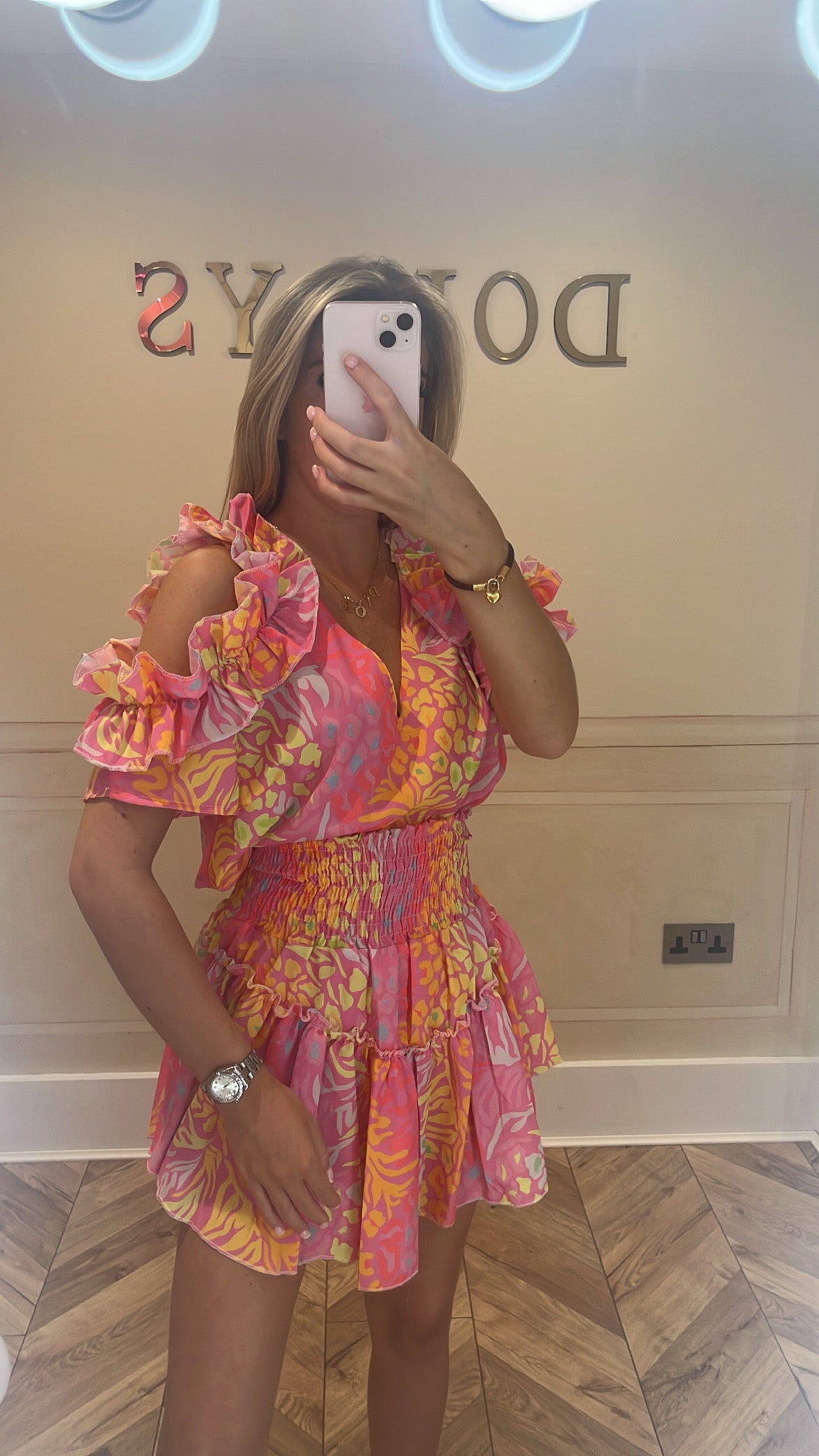 Leopard printed ruffle co-ord