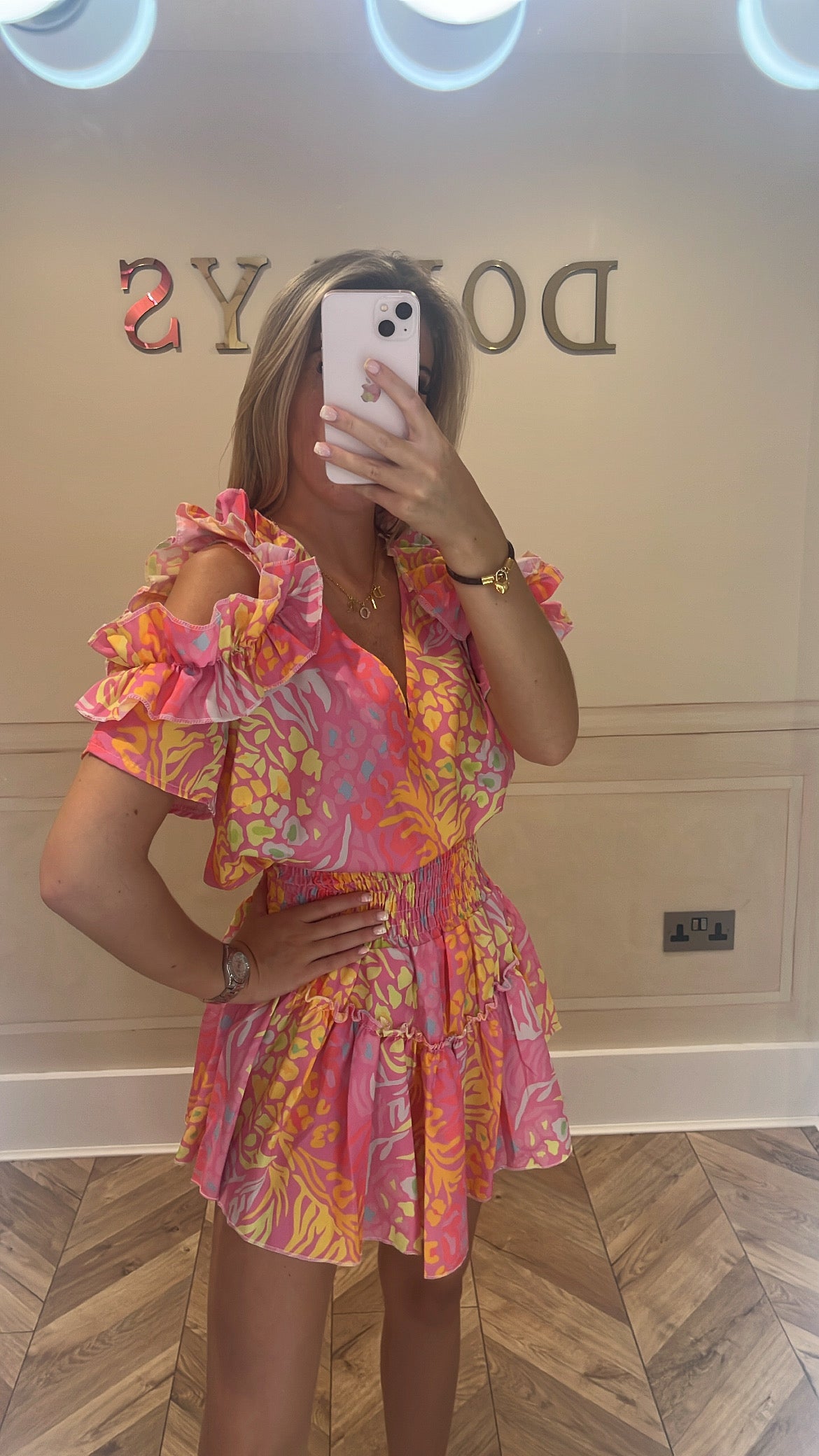 Leopard printed ruffle co-ord