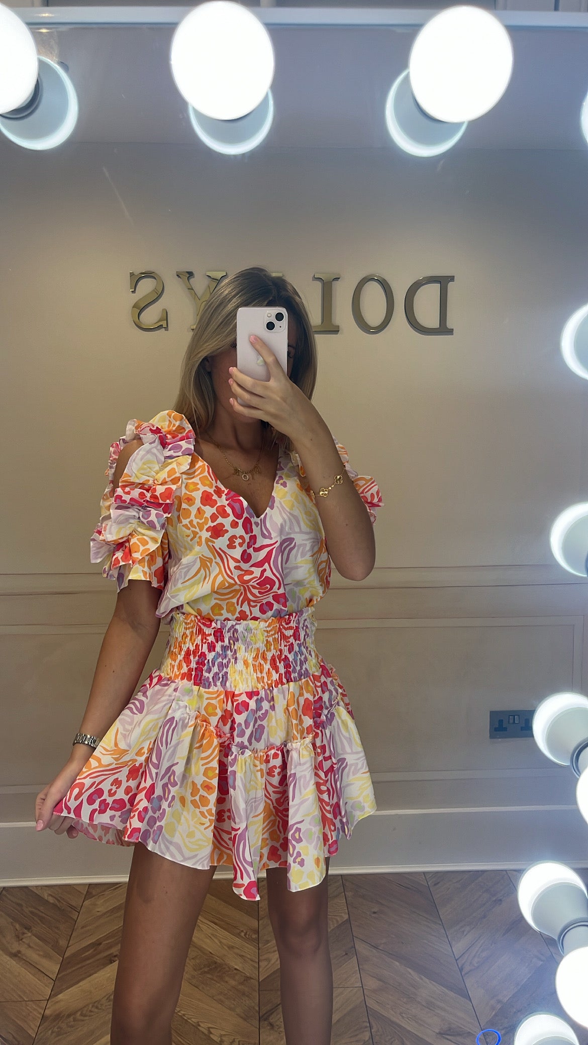 Printed ruffle co-ord