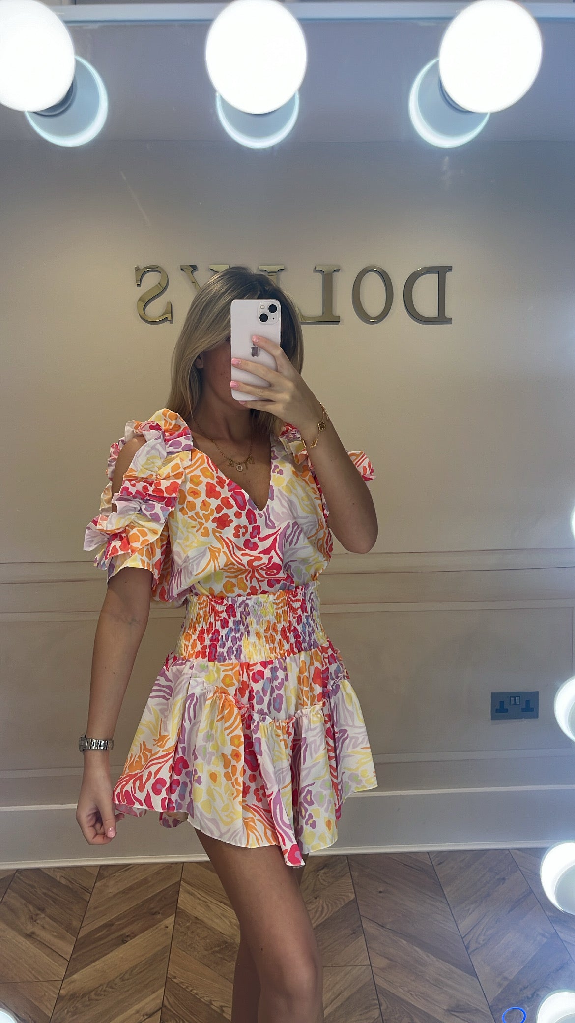 Printed ruffle co-ord