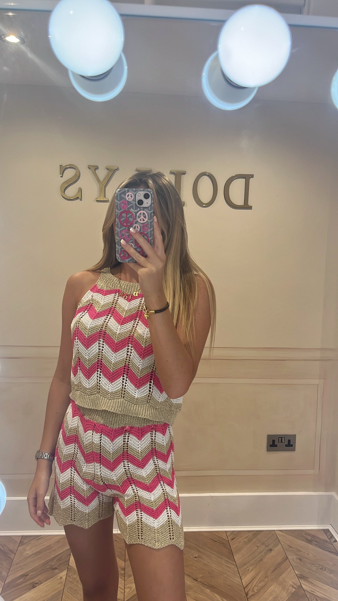 Glitter zig zag short set