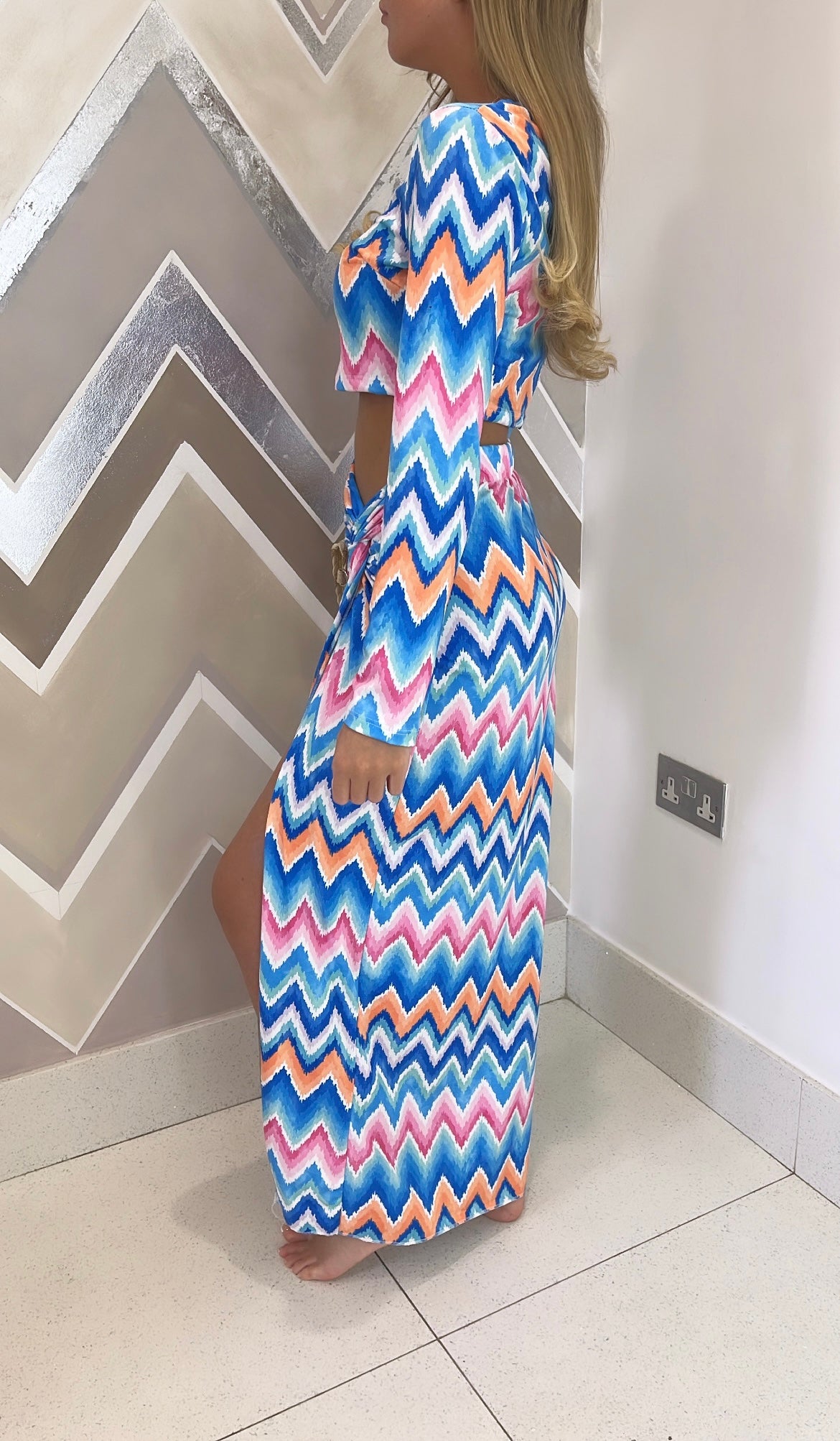 Zig zag co-ord💙🧡