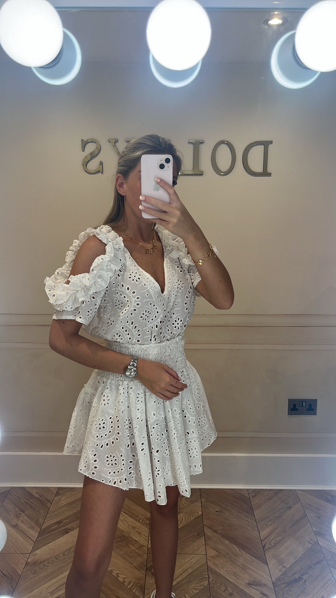 Embroidered ruffle skirt and top