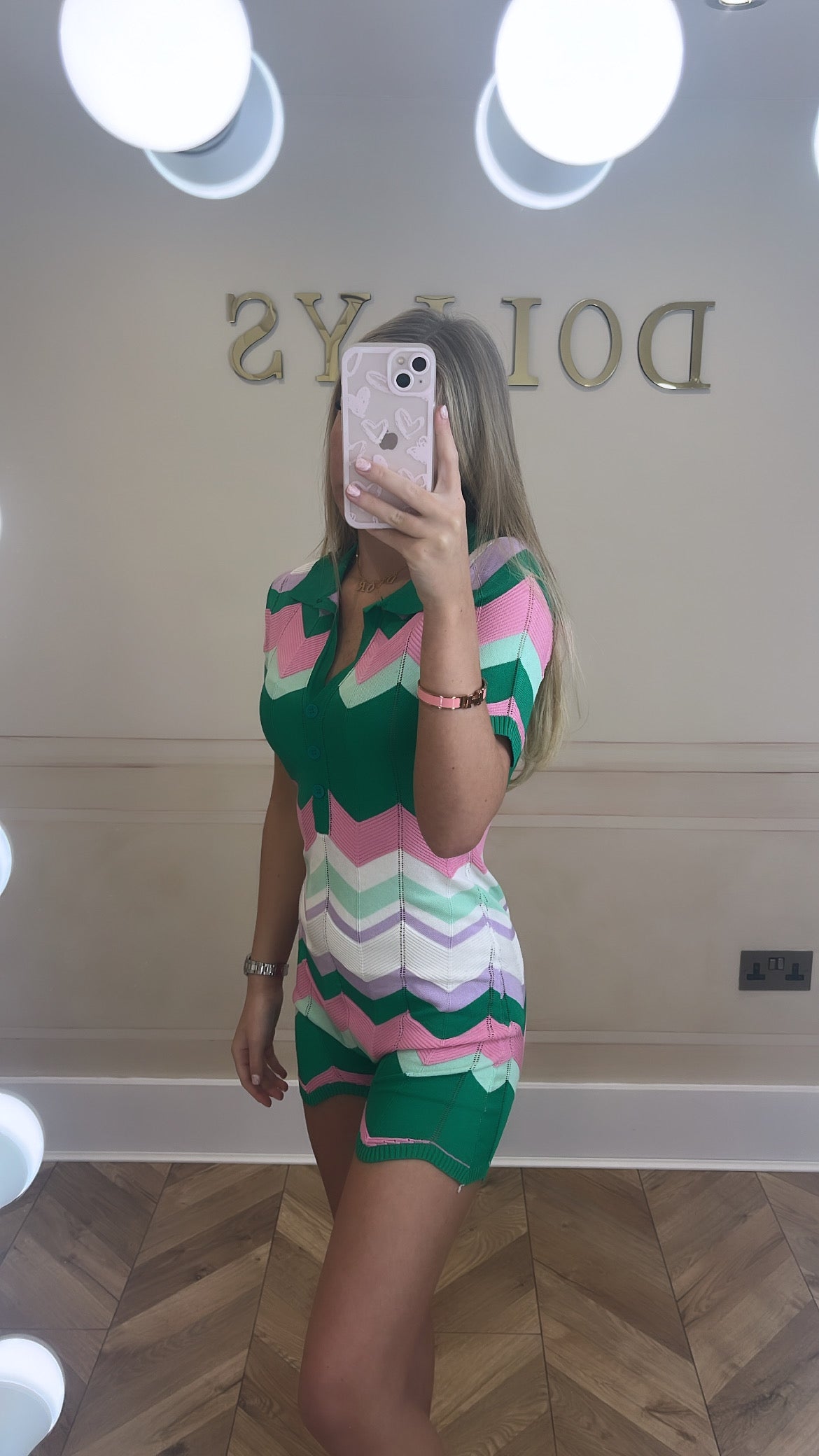 Knit zig zag playsuits