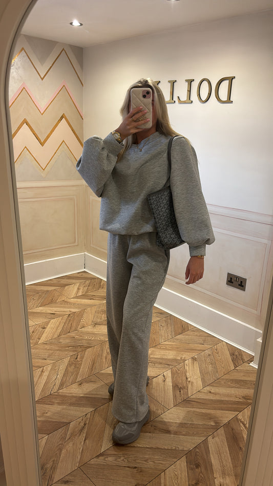 Ruched cuff flared lounge set