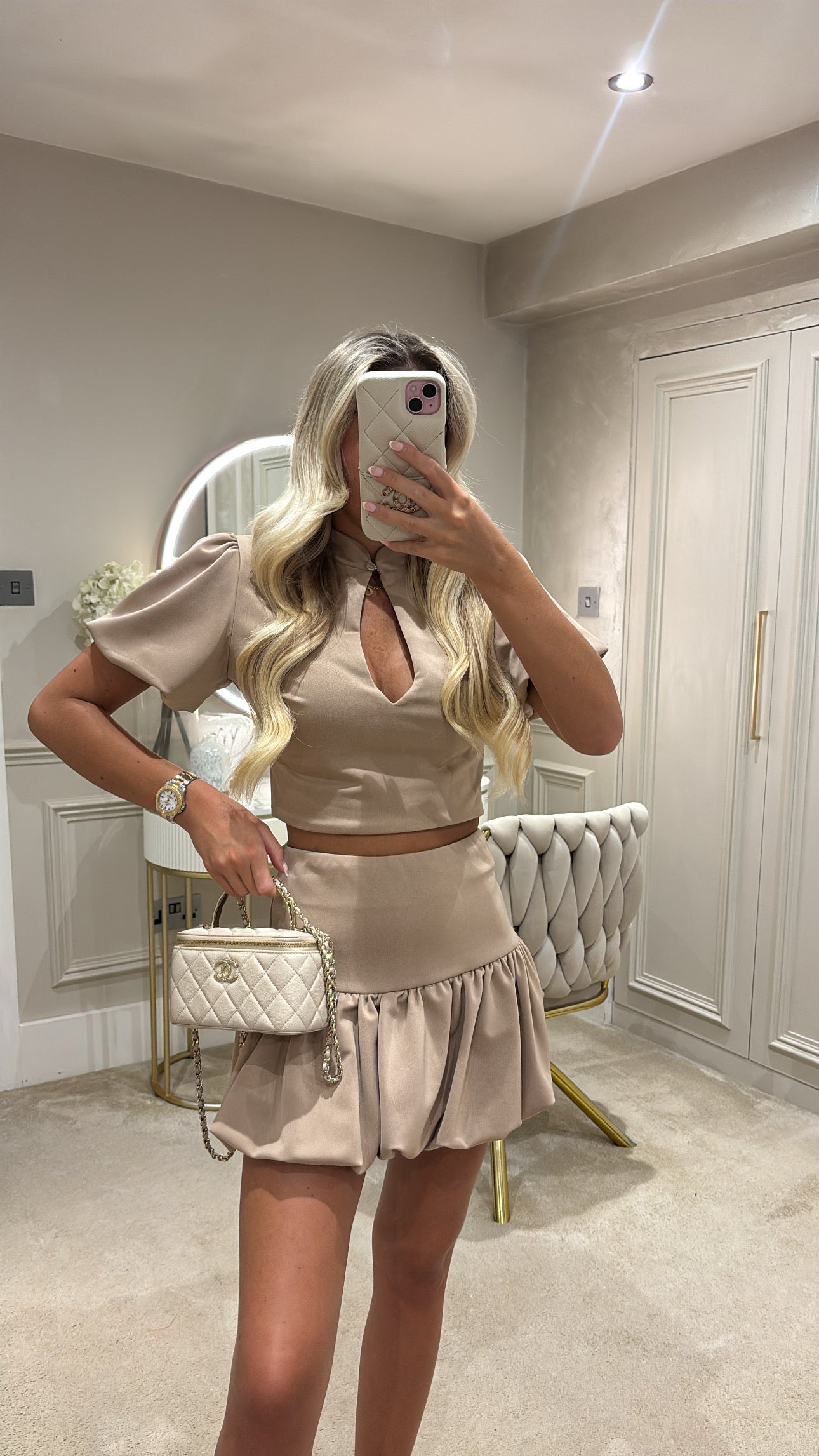 Puff ball skirt set