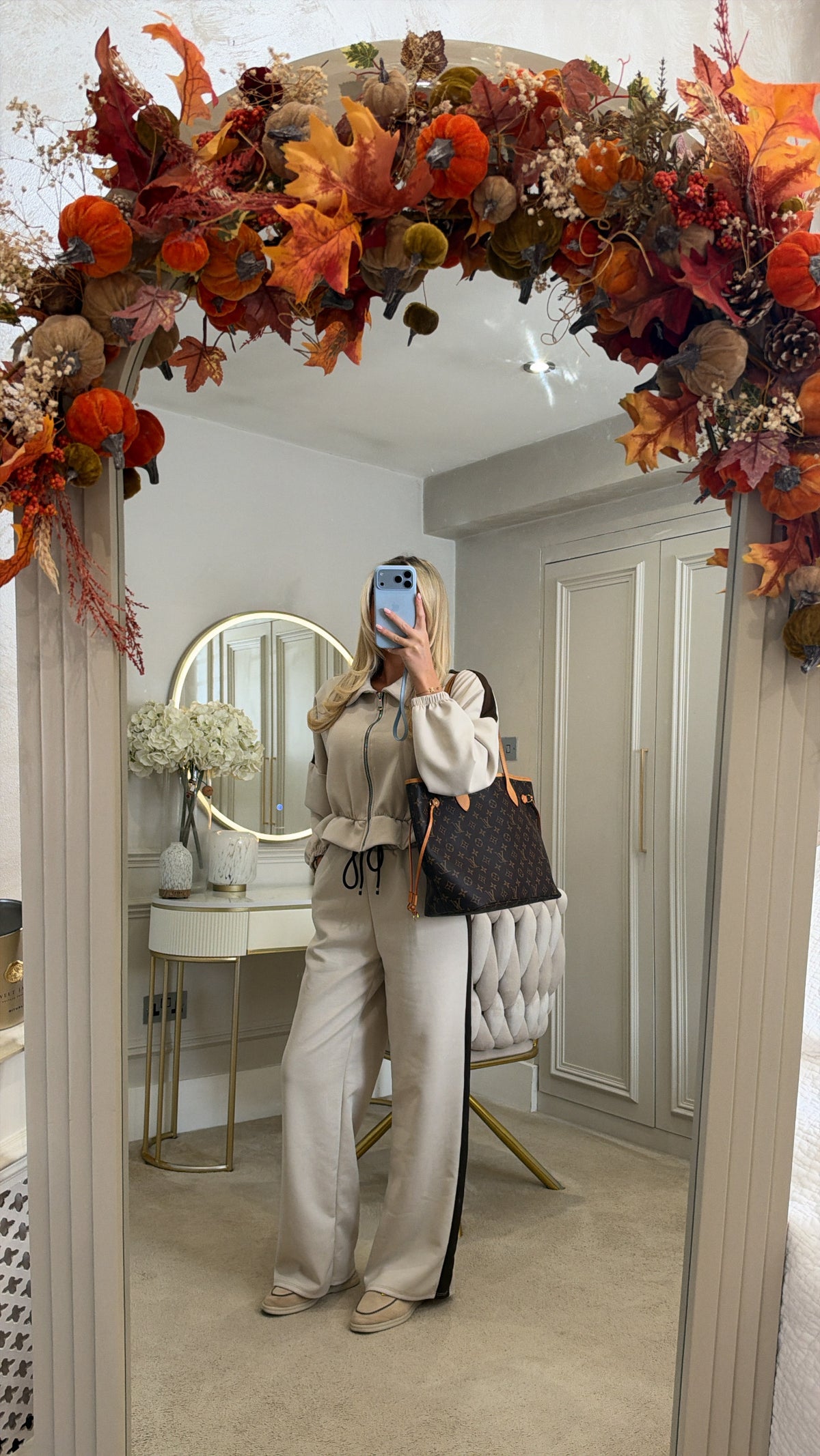 Frill stripe lounge set