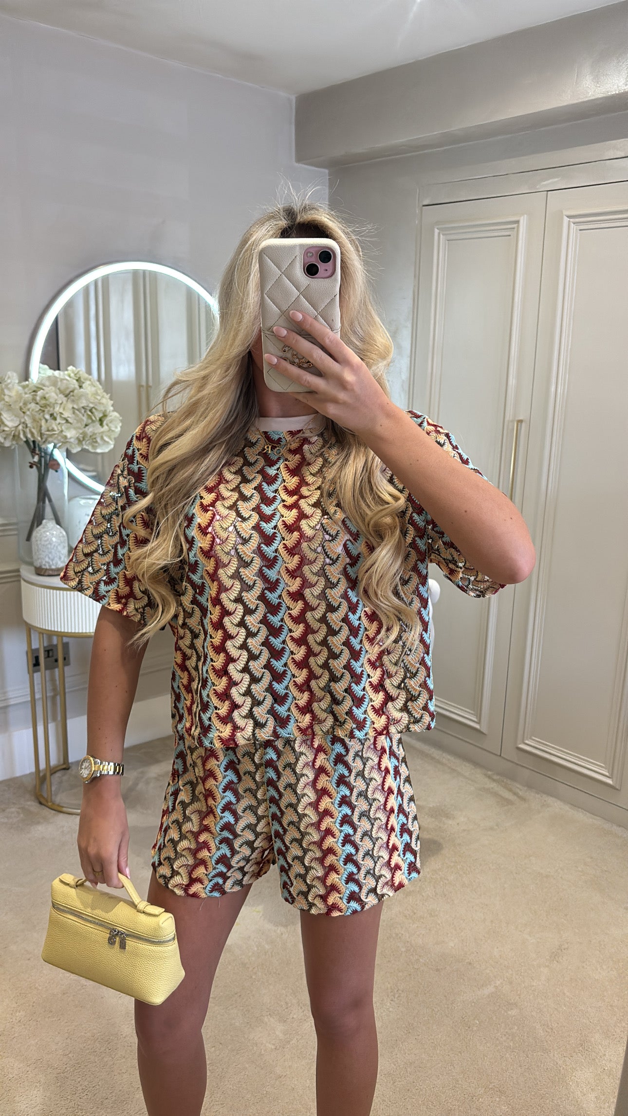 Pattern t-shirt short set
