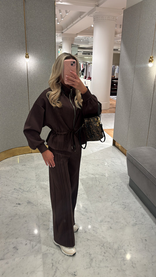 Tie waist peplum lounge set