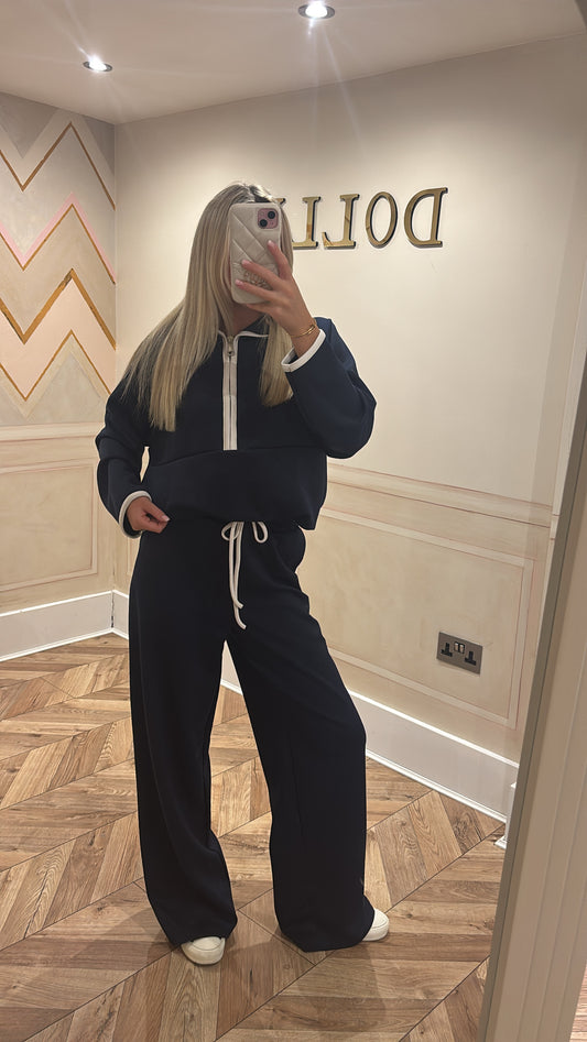 Quarter zip flared lounge set