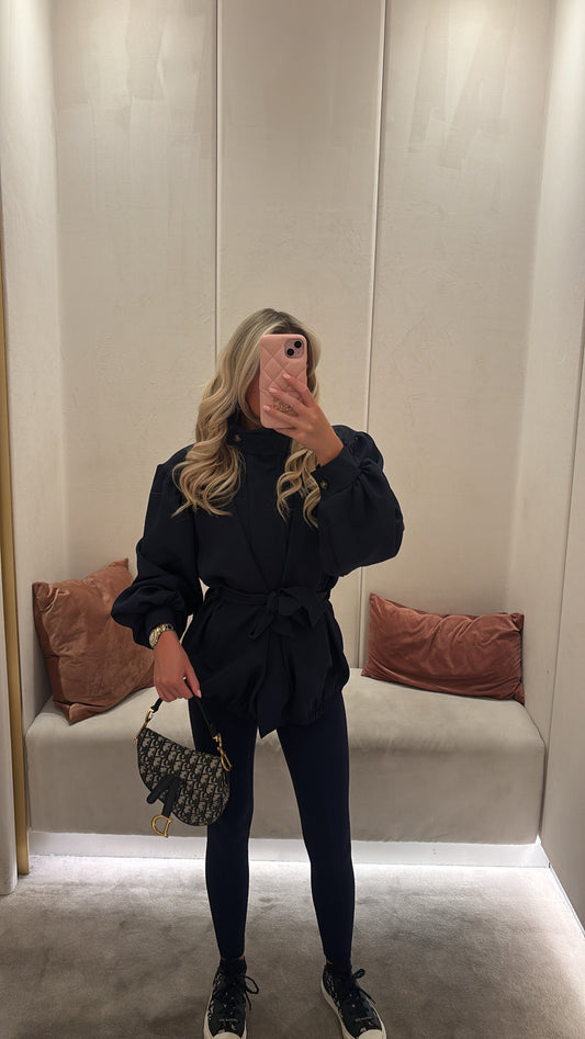 Tie waist cropped trench