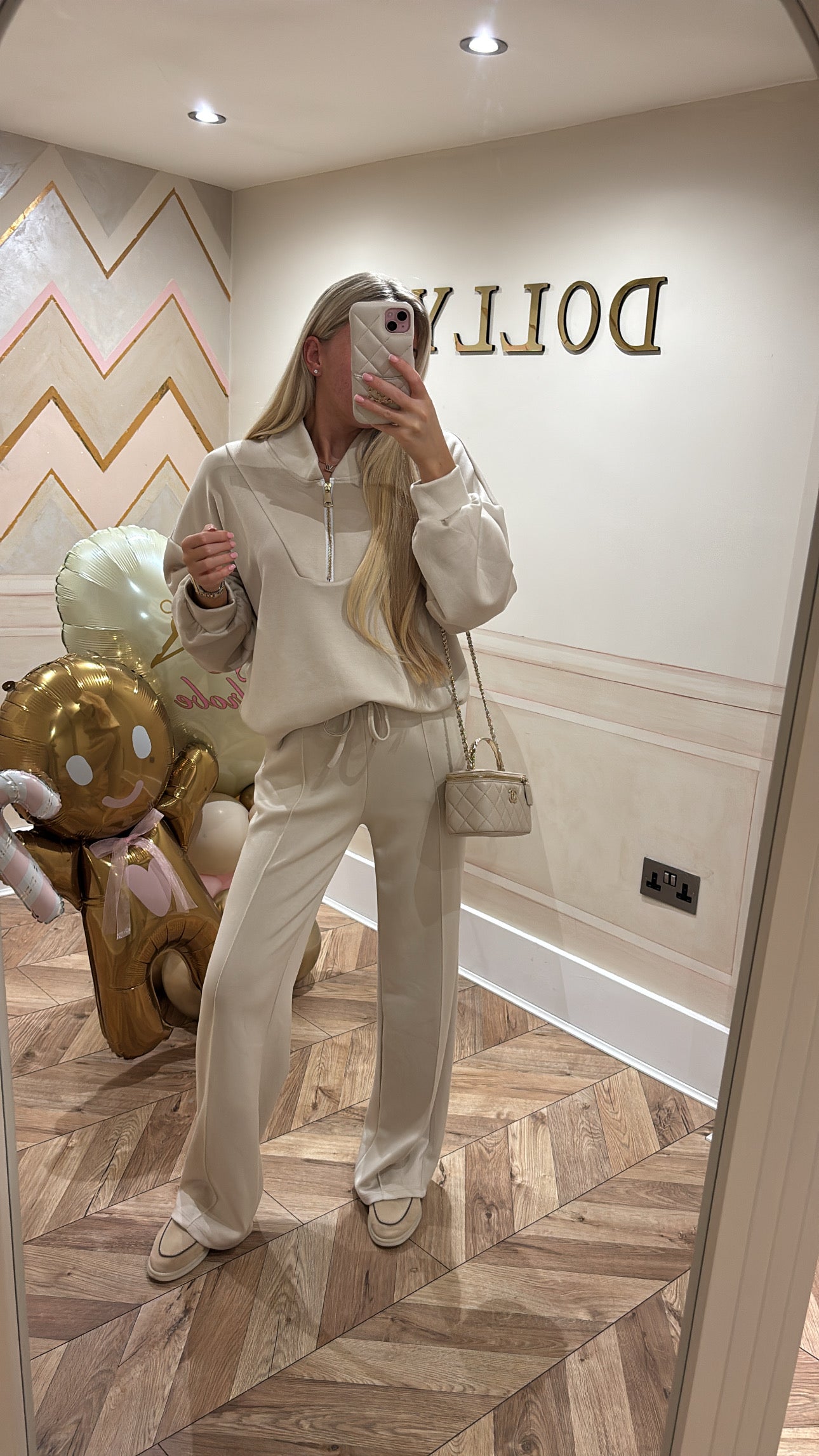 Gold quarter zip lounge set