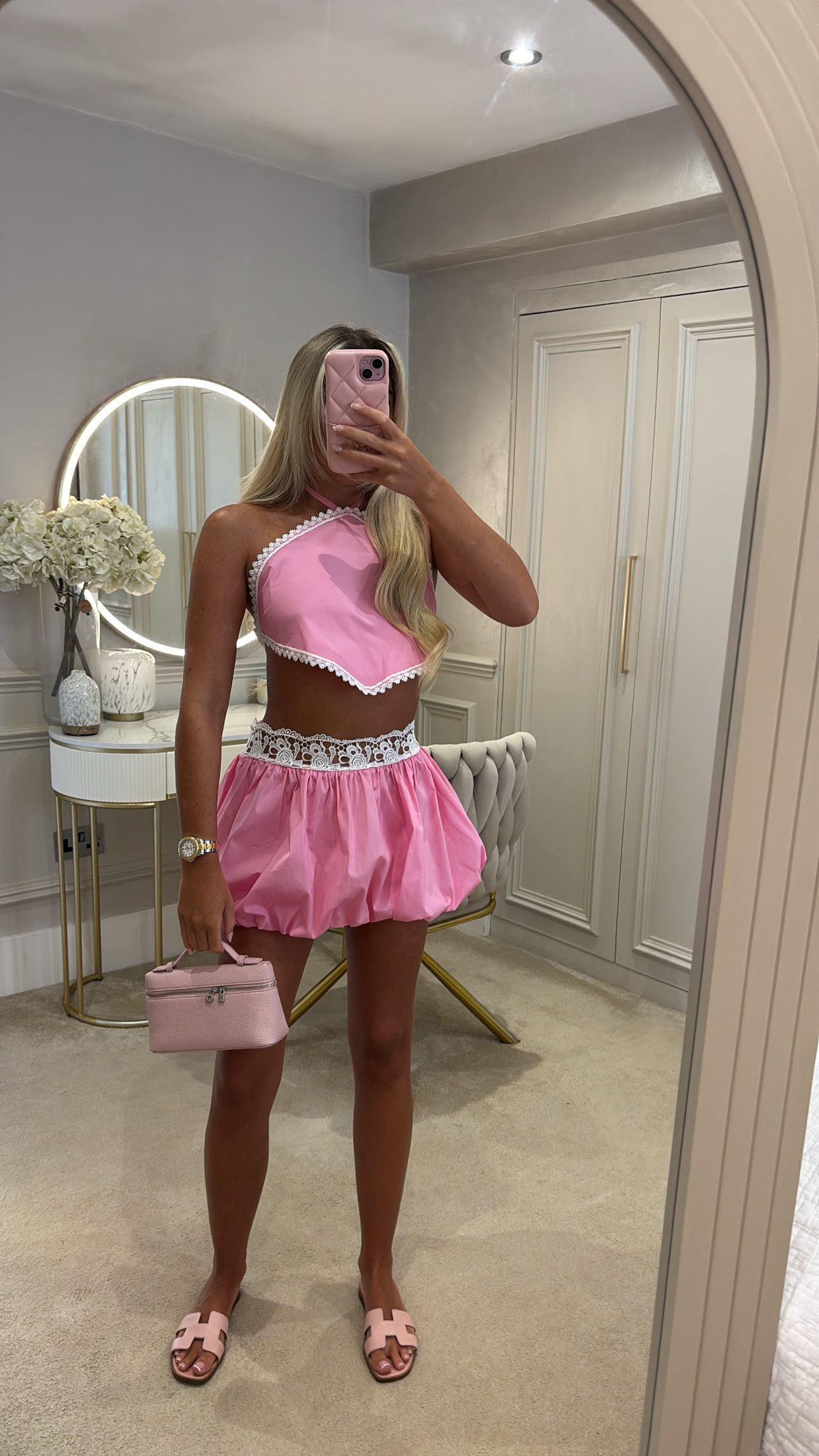 Puff ball skirt set