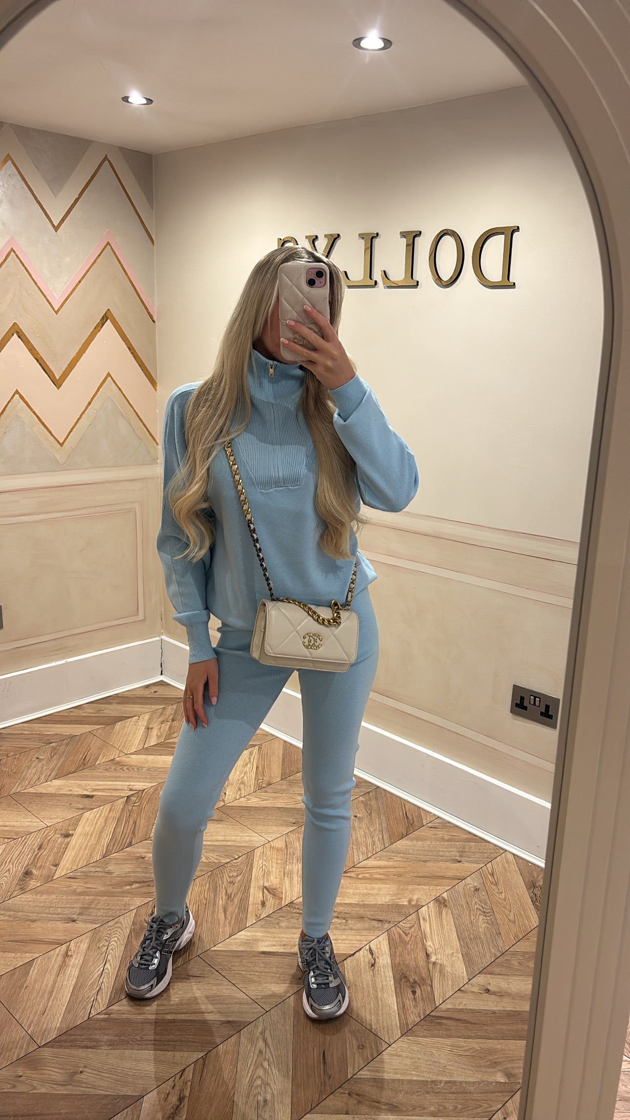 Gold quarter zip lounge set