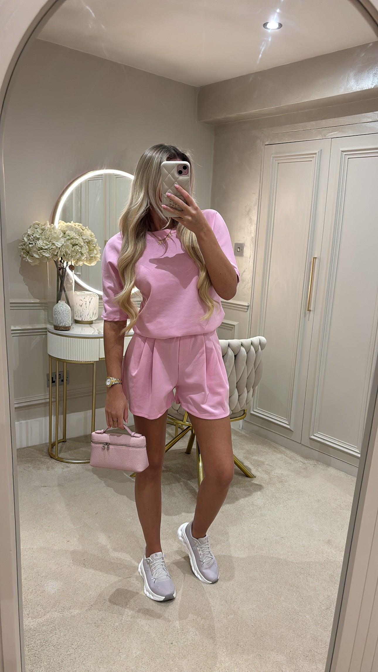 Pleated basic short set ￼