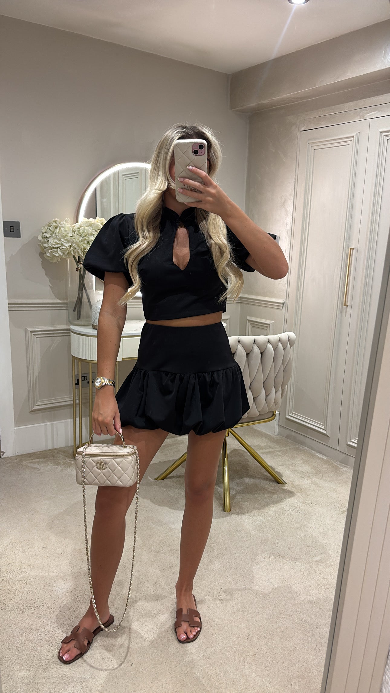 Puff ball skirt set