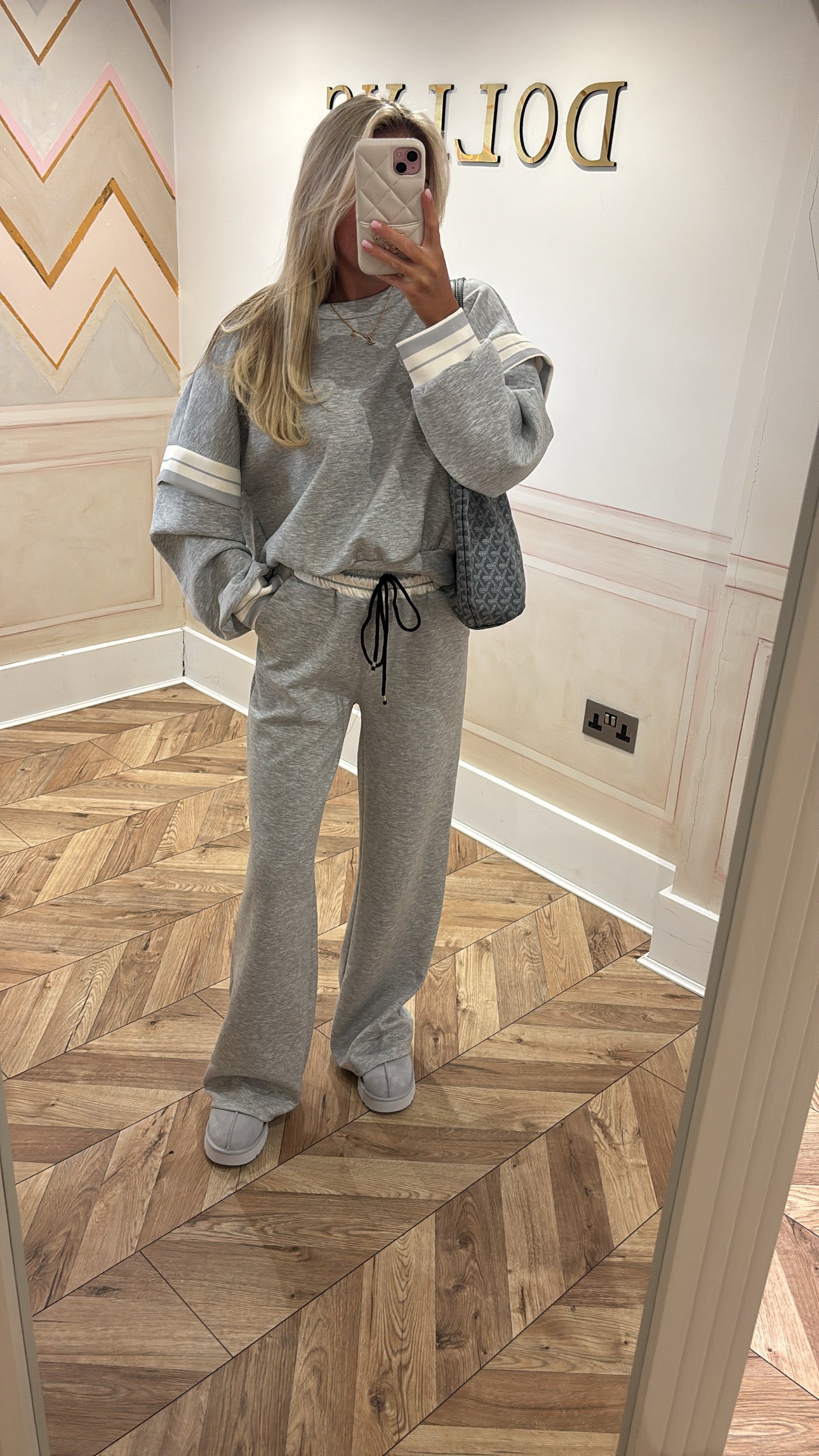 Stripe flared lounge set