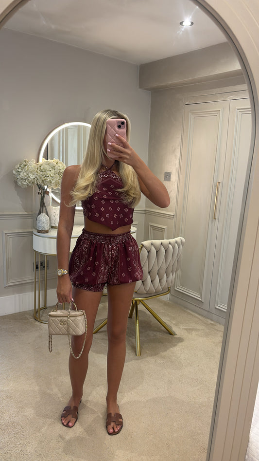 Bandanna print short set