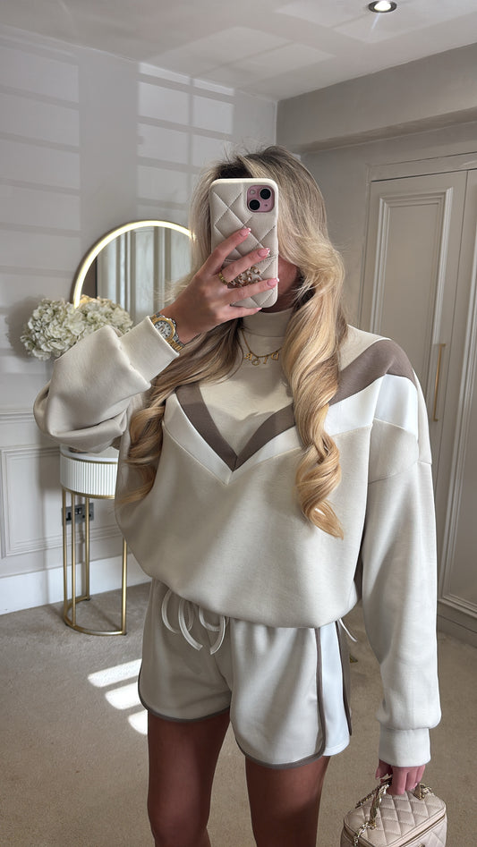 Stripe jumper short set