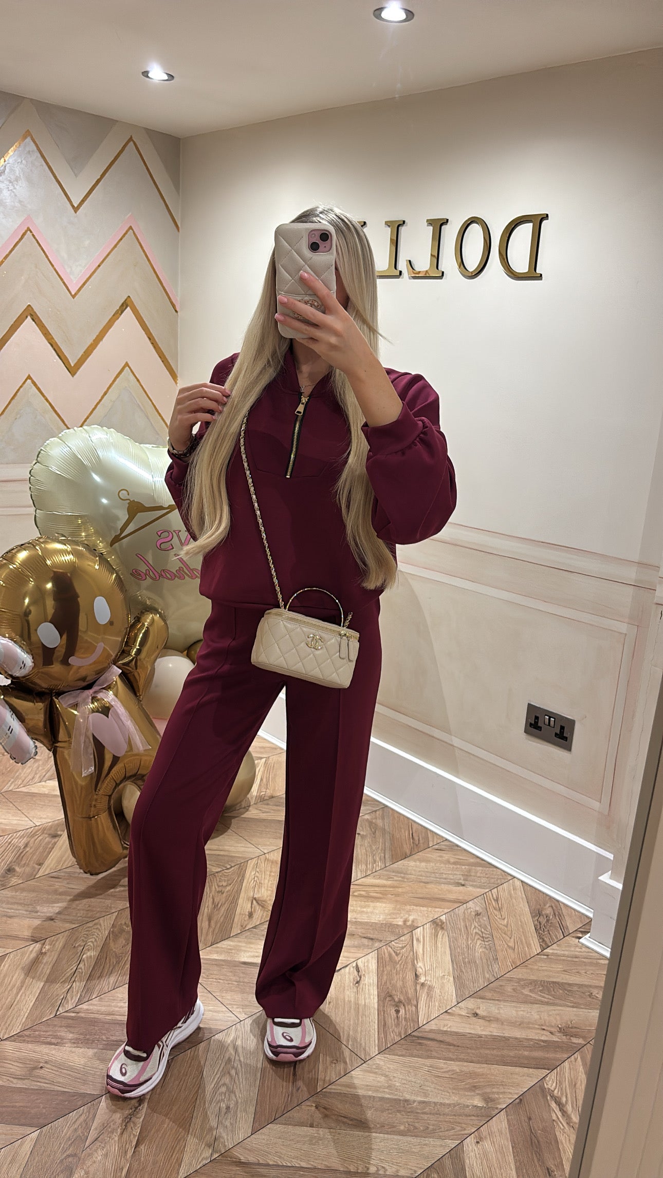 Gold quarter zip lounge set